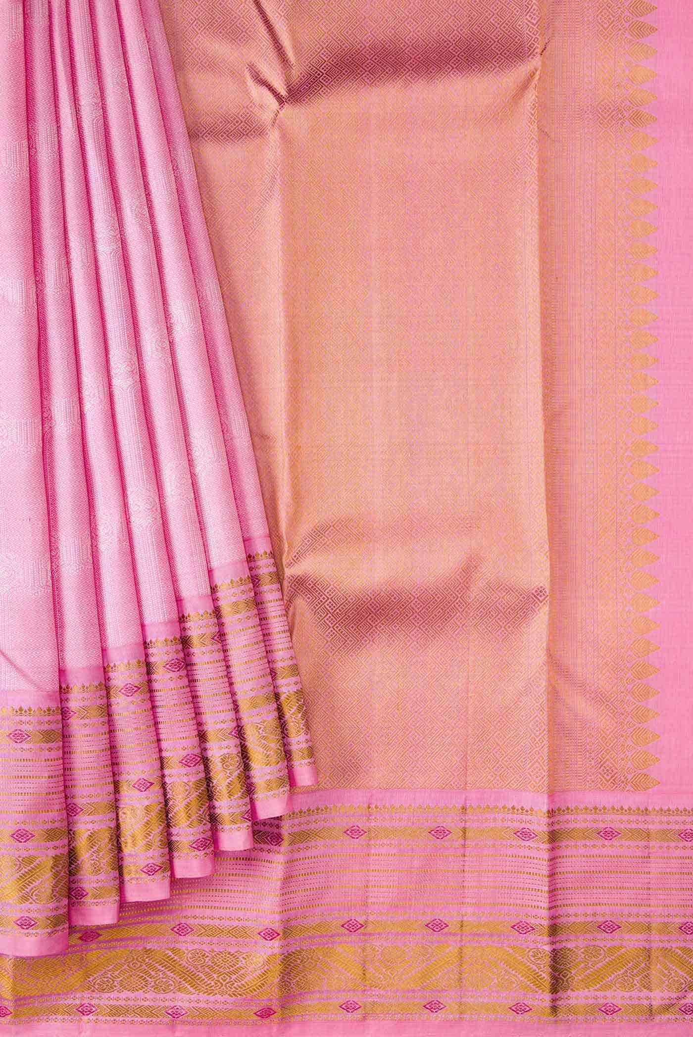 Pink Kanchipuram Silk Saree
