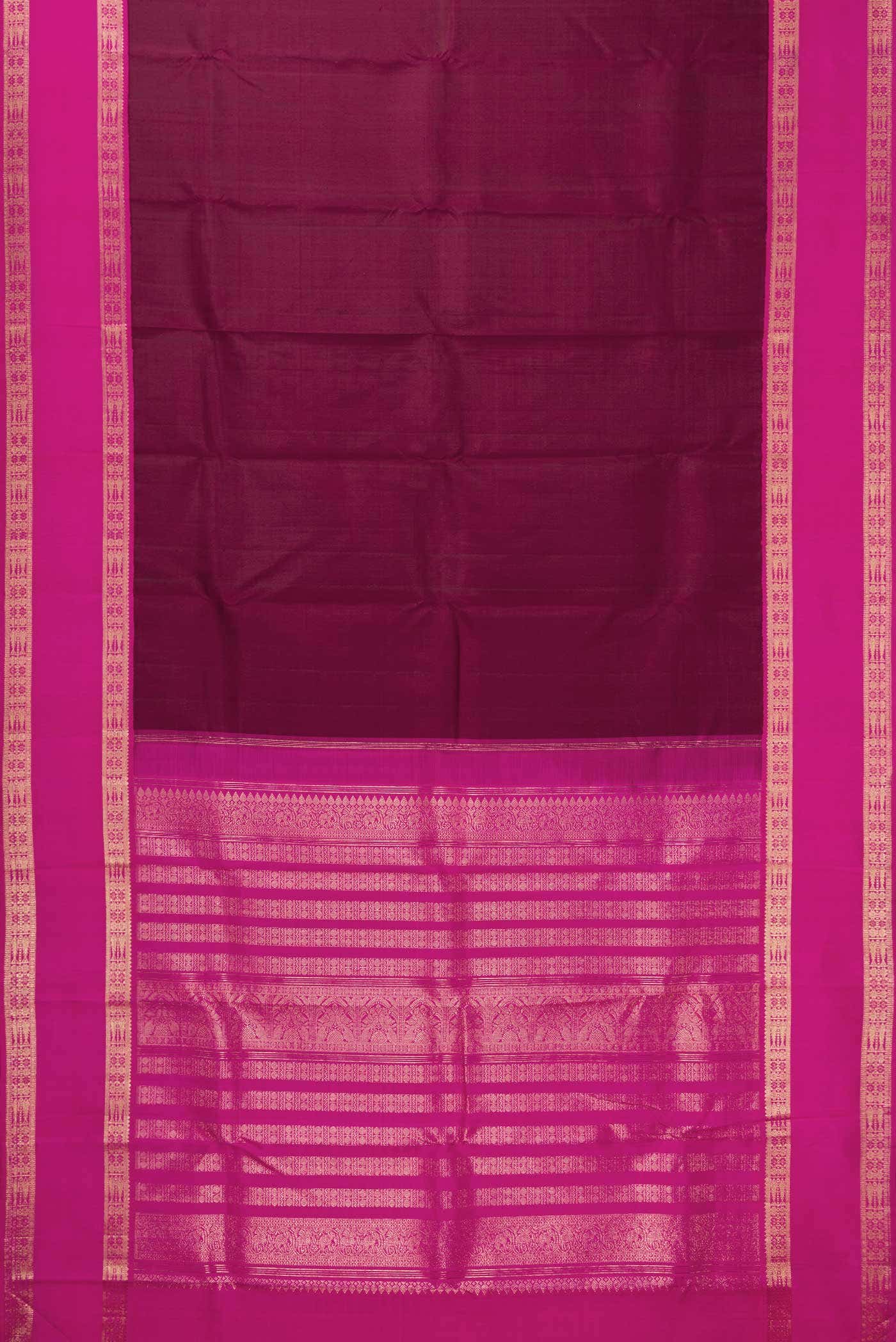 Pure Silk Pure Zari Maroon Kanchipuram Saree