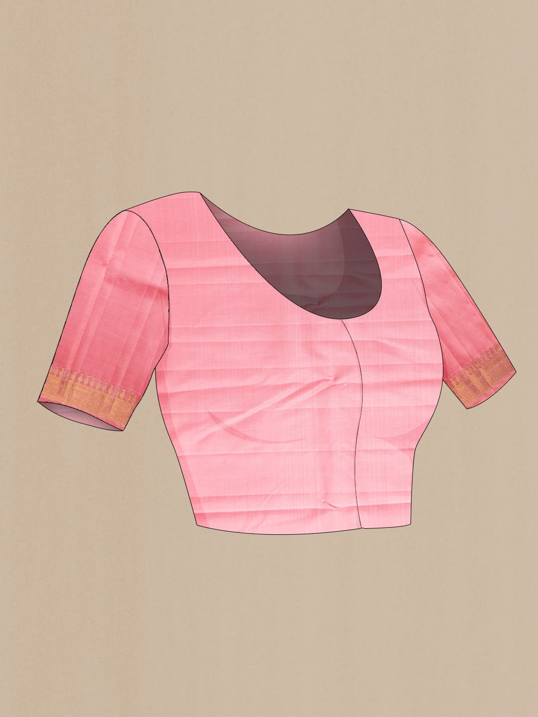 Pure Silk Pure Zari Pink Kanchipuram Saree