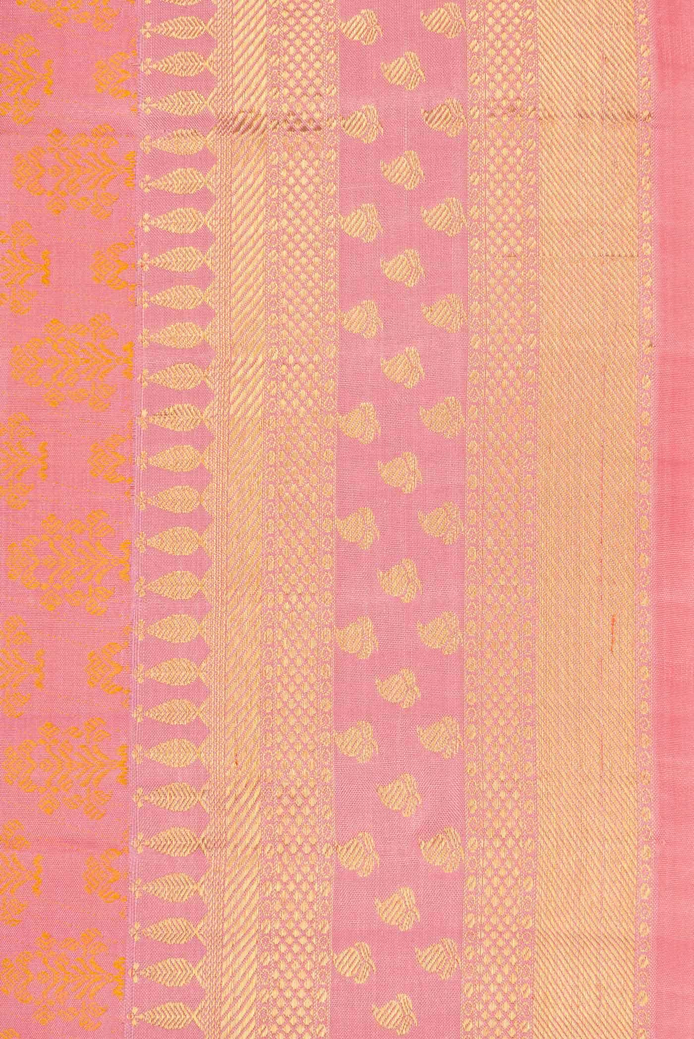 Pure Silk Pure Zari Pink Kanchipuram Saree