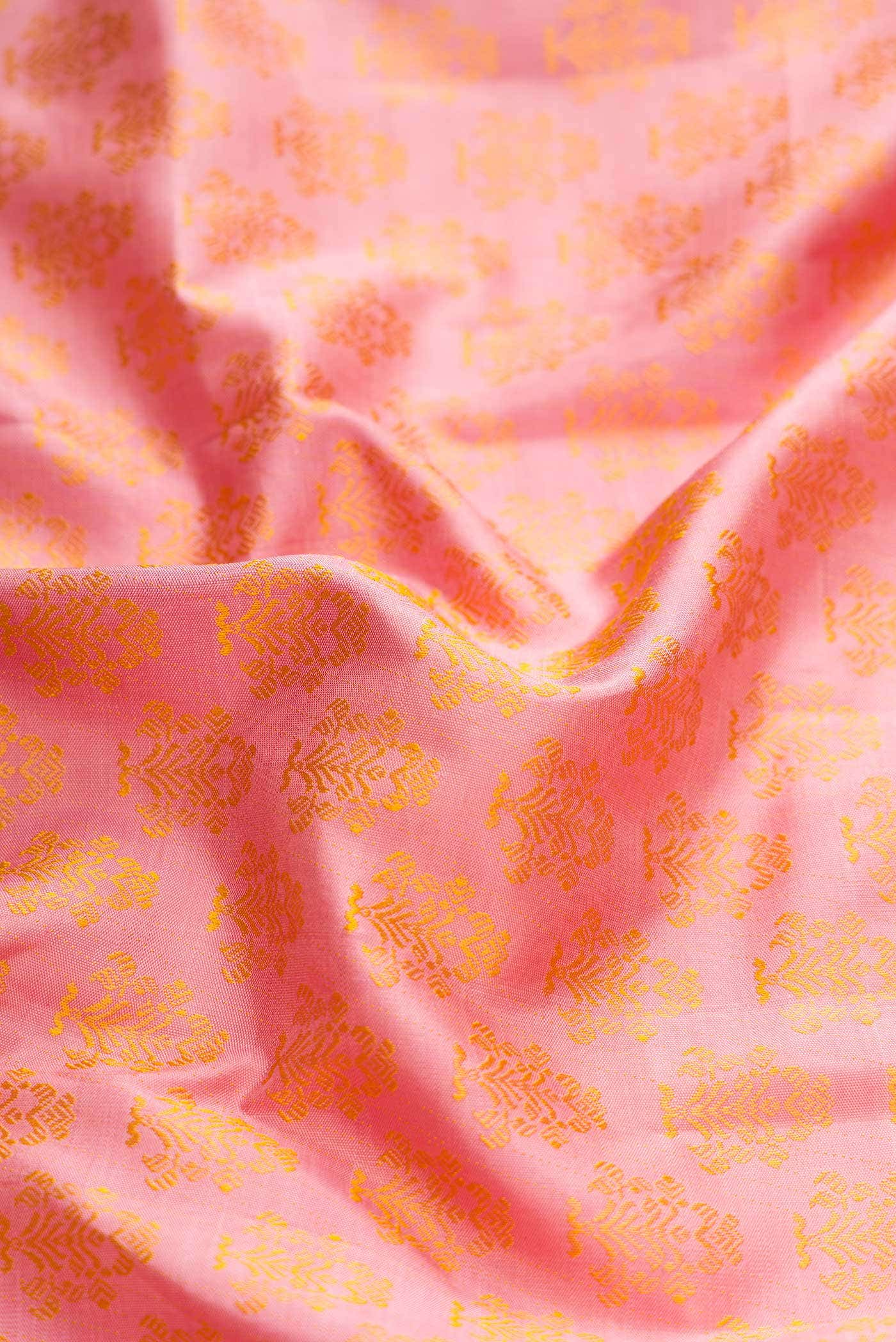 Pure Silk Pure Zari Pink Kanchipuram Saree