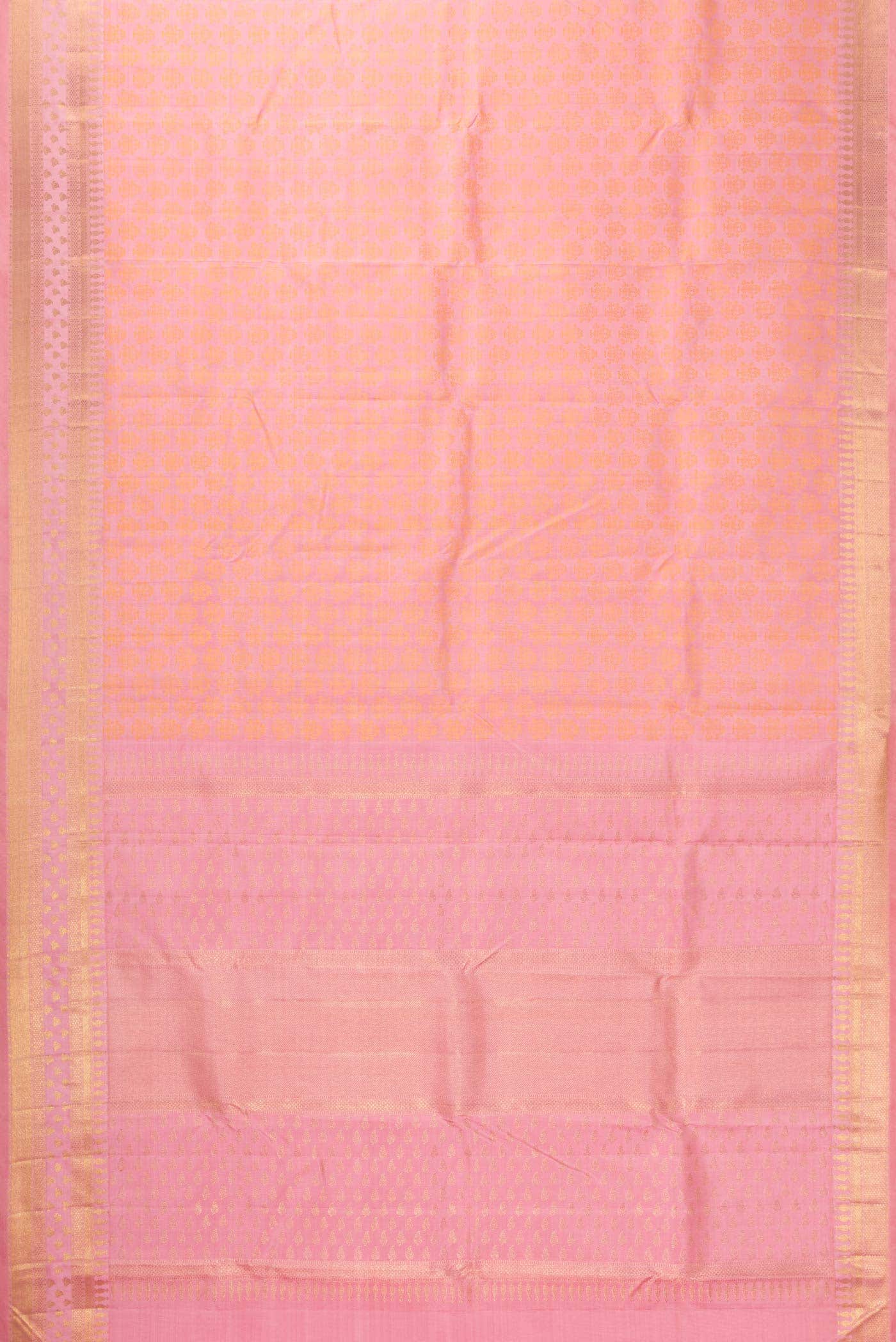 Pure Silk Pure Zari Pink Kanchipuram Saree