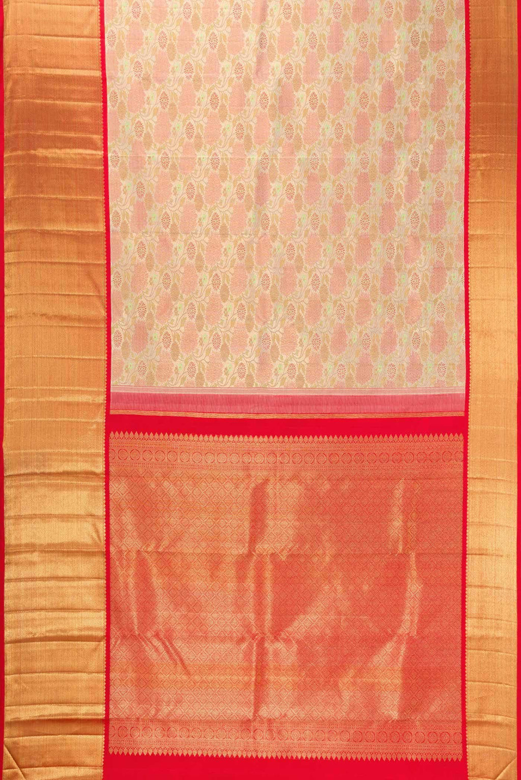 Beige Kanchipuram Silk Saree
