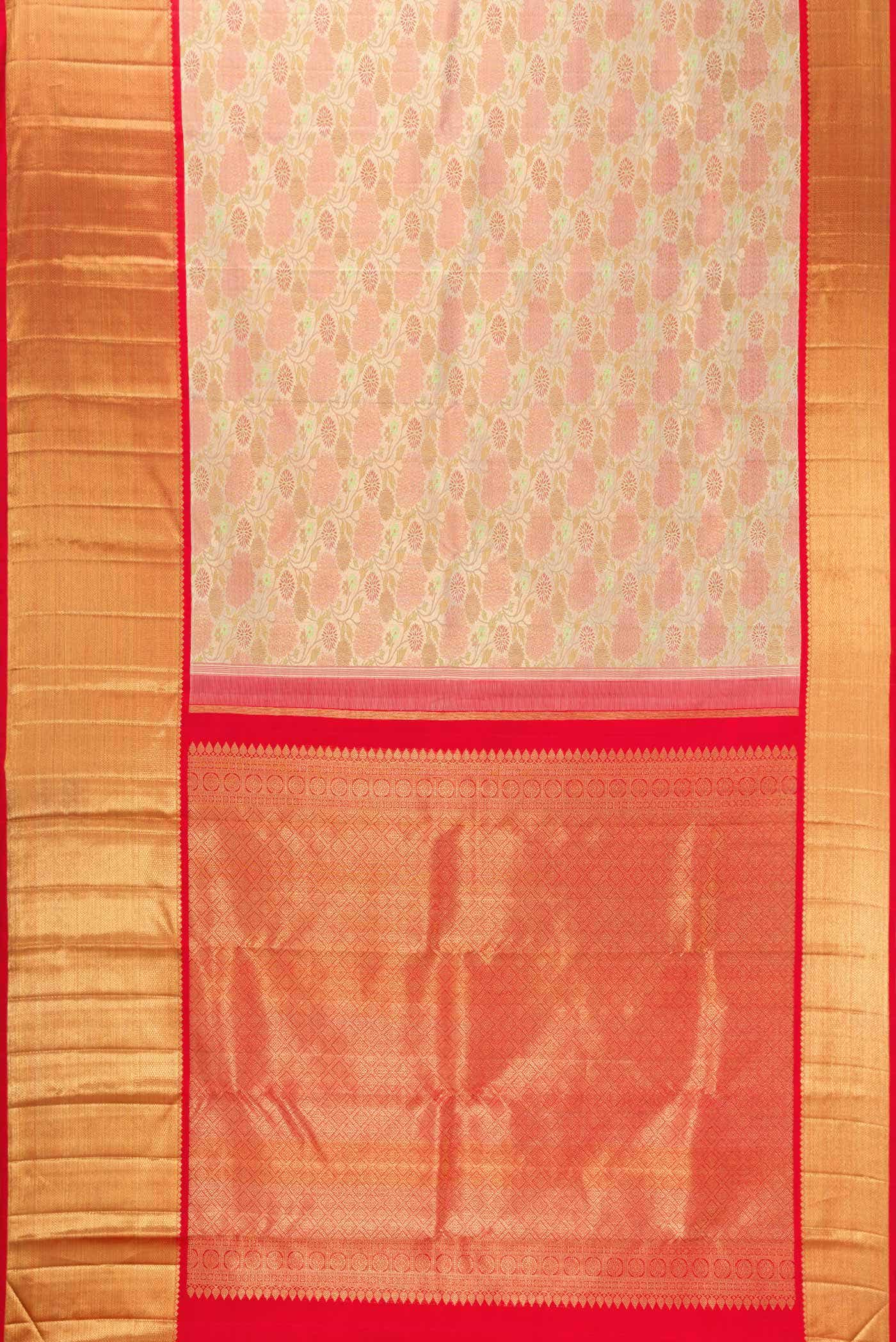 Beige Kanchipuram Silk Saree