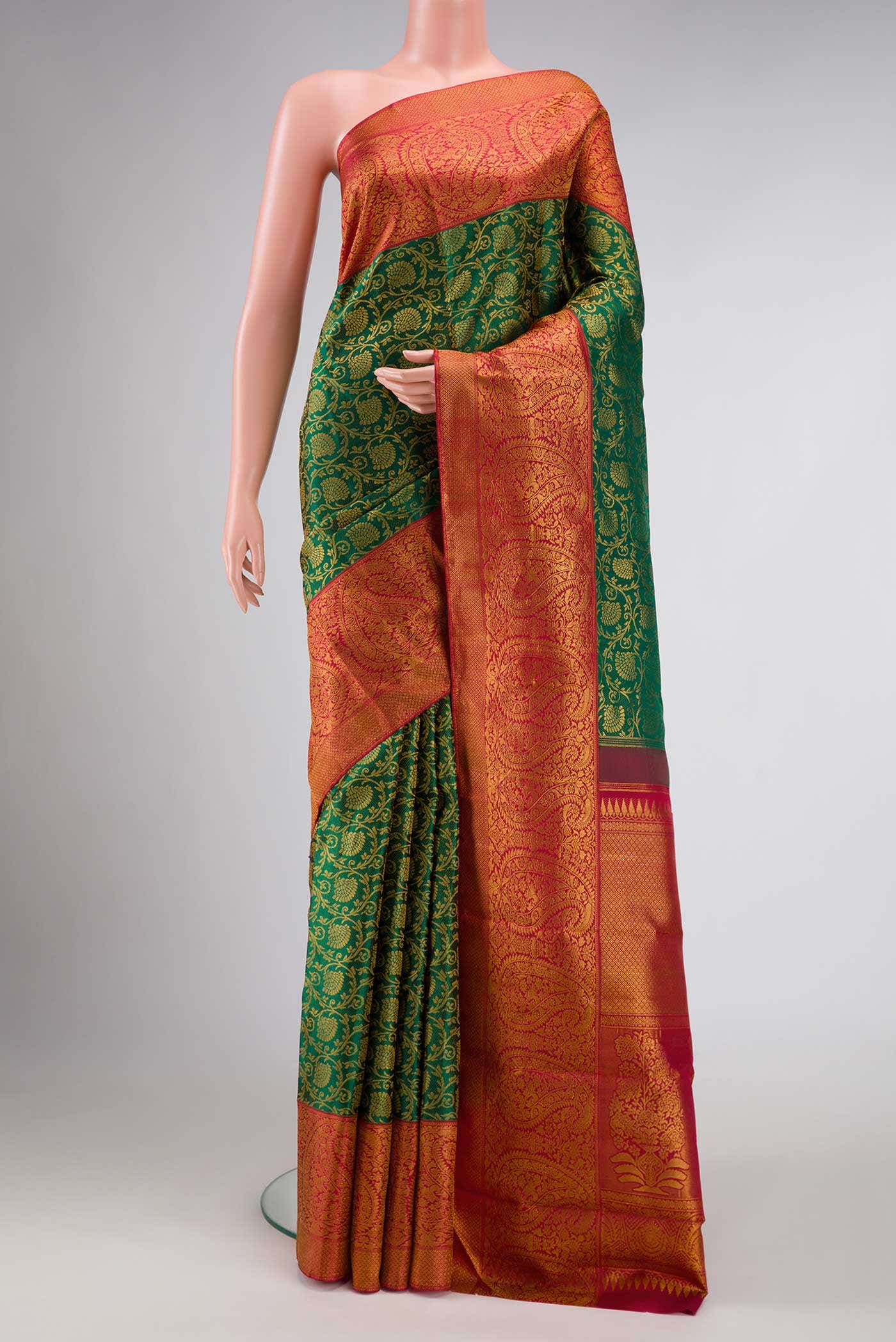 Green Dual Tone Kanchipuram Silk Saree