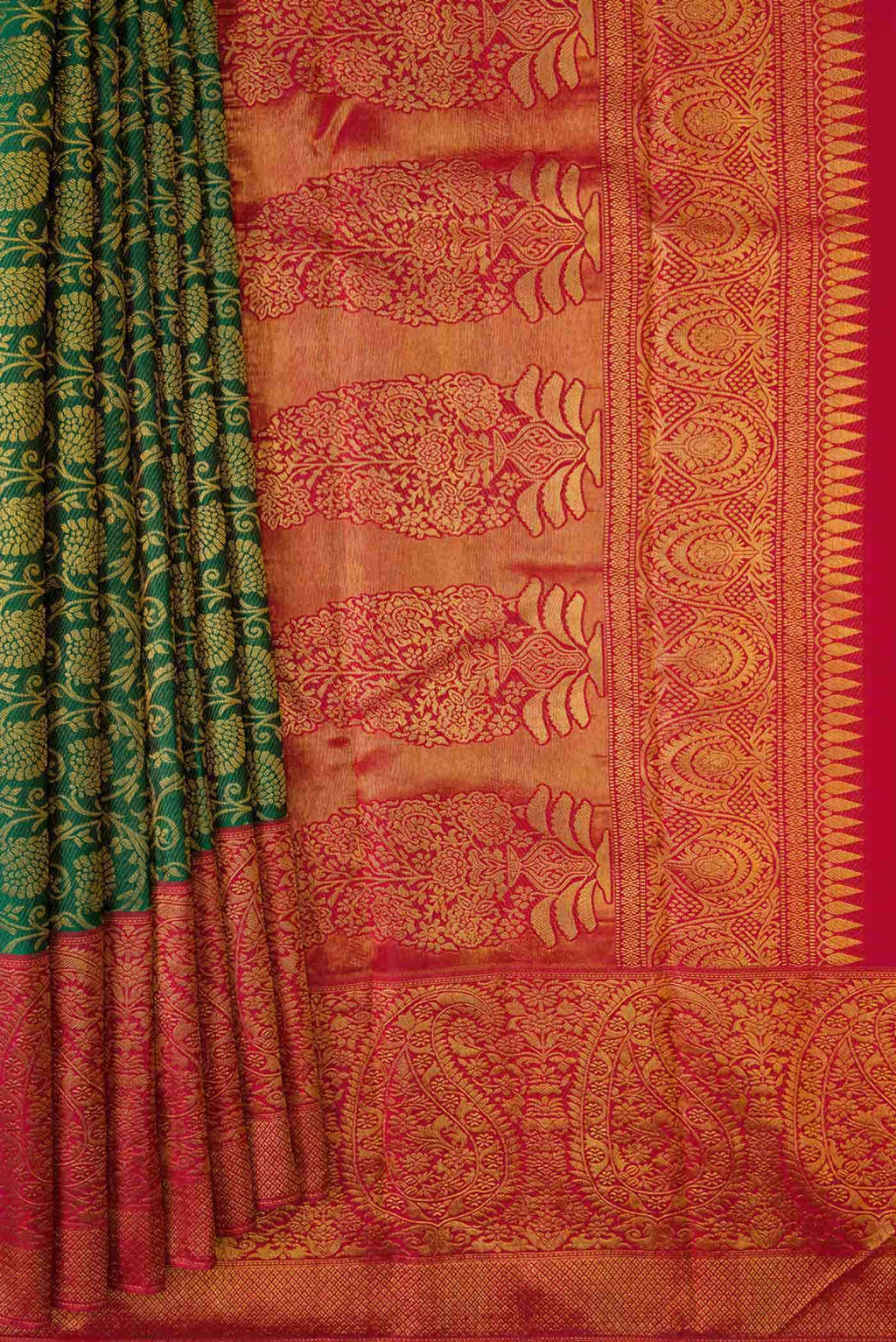 Green Dual Tone Kanchipuram Silk Saree