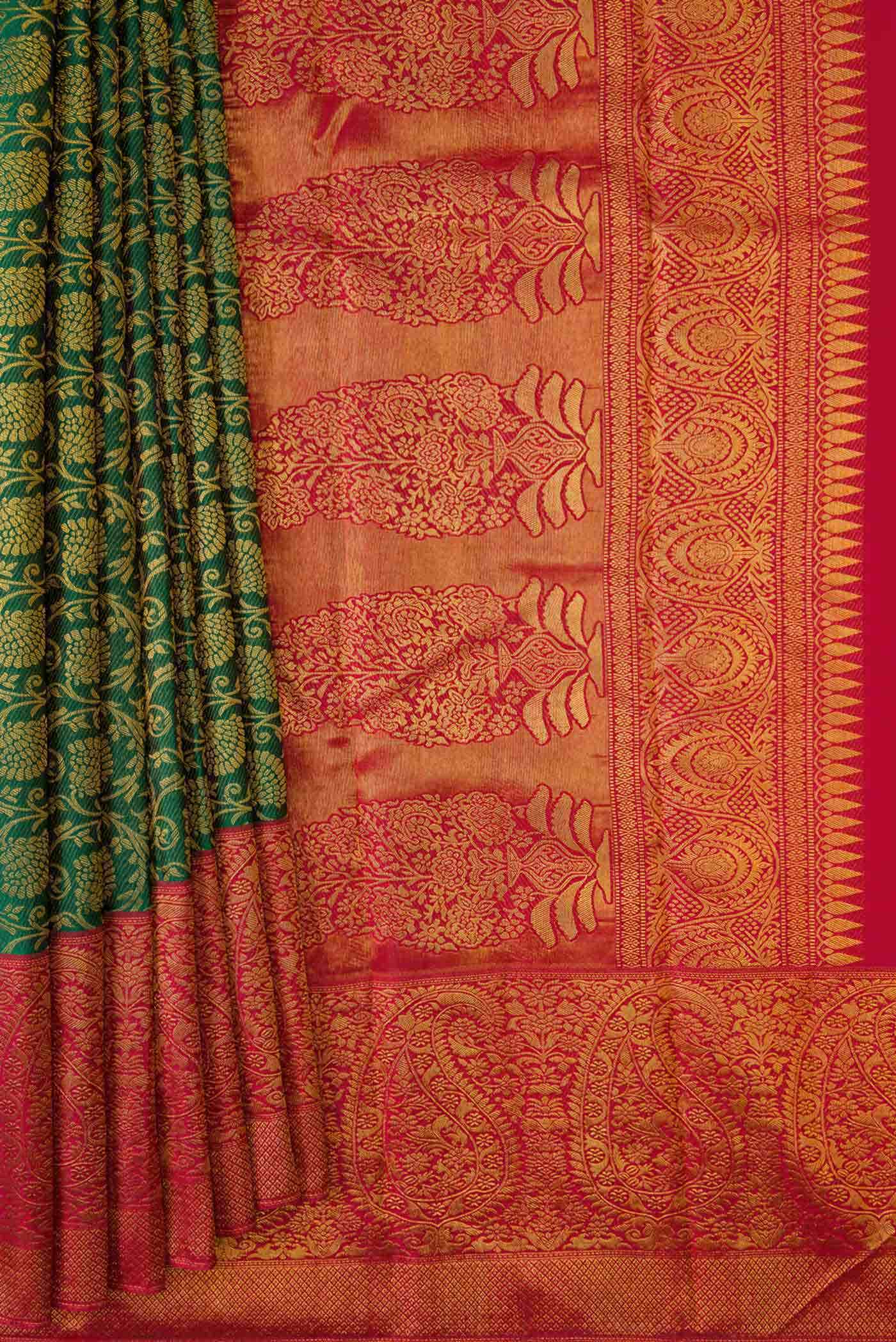 Green Dual Tone Kanchipuram Silk Saree
