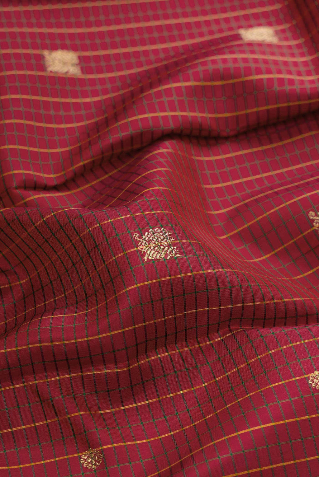 Pure Silk Pure Zari Maroon Dual Tone Kanchipuram Saree