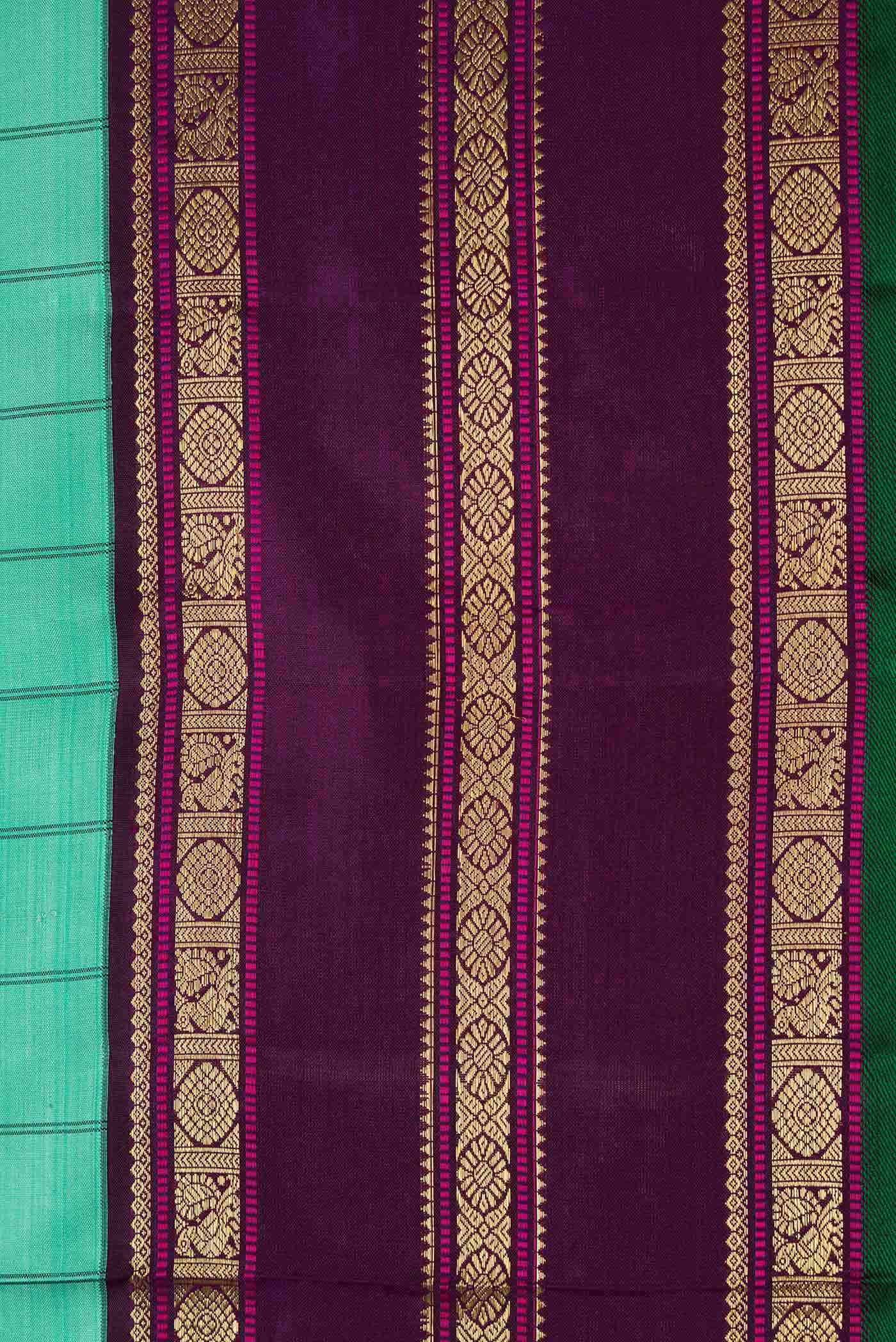 Pure Silk Pure Zari Green Dual Tone Kanchipuram Saree