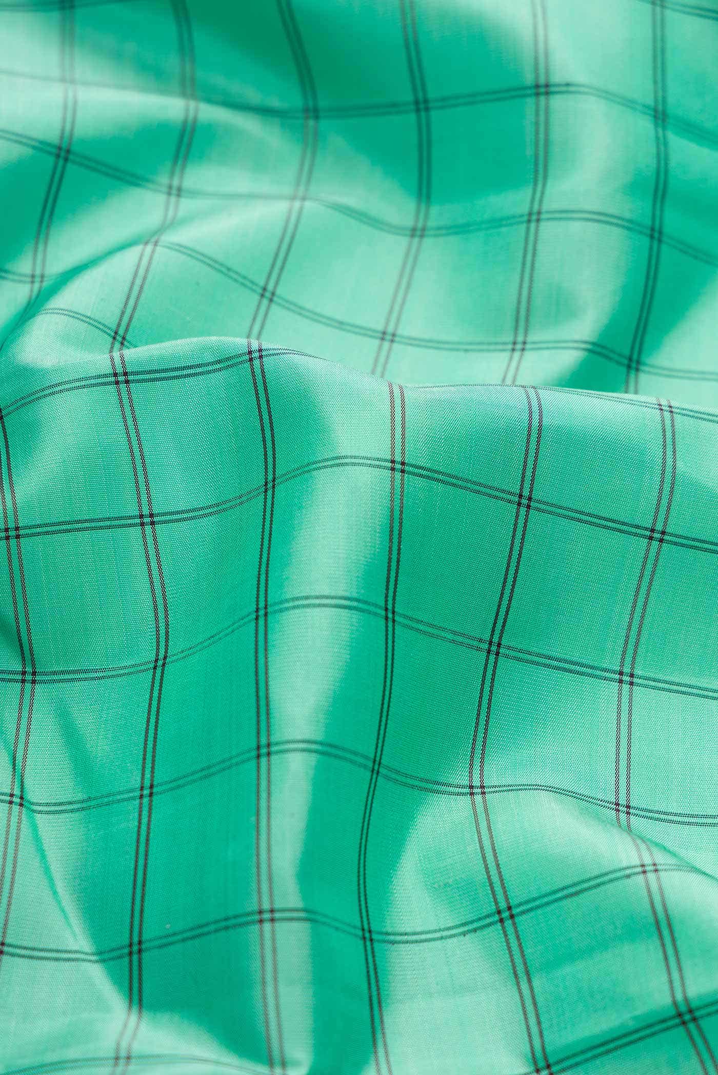 Pure Silk Pure Zari Green Dual Tone Kanchipuram Saree