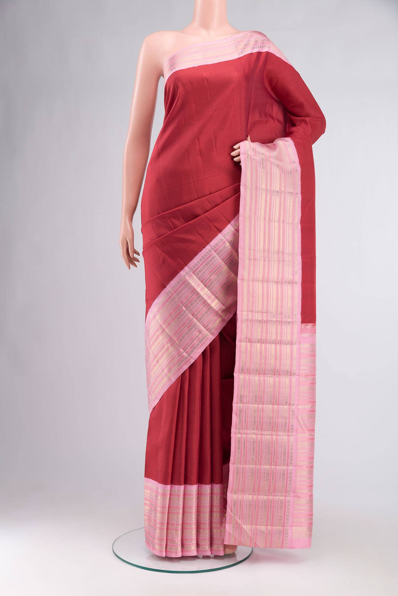 Pure Silk Pure Zari Red Kanchipuram Saree