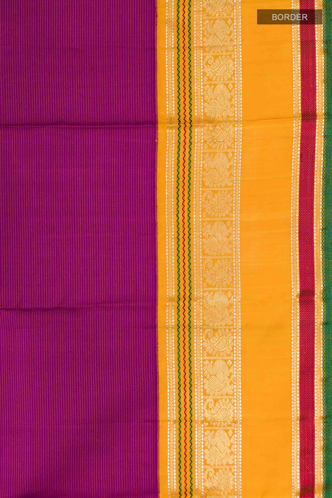 Pure Silk Pure Zari Magenta Kanchipuram Saree