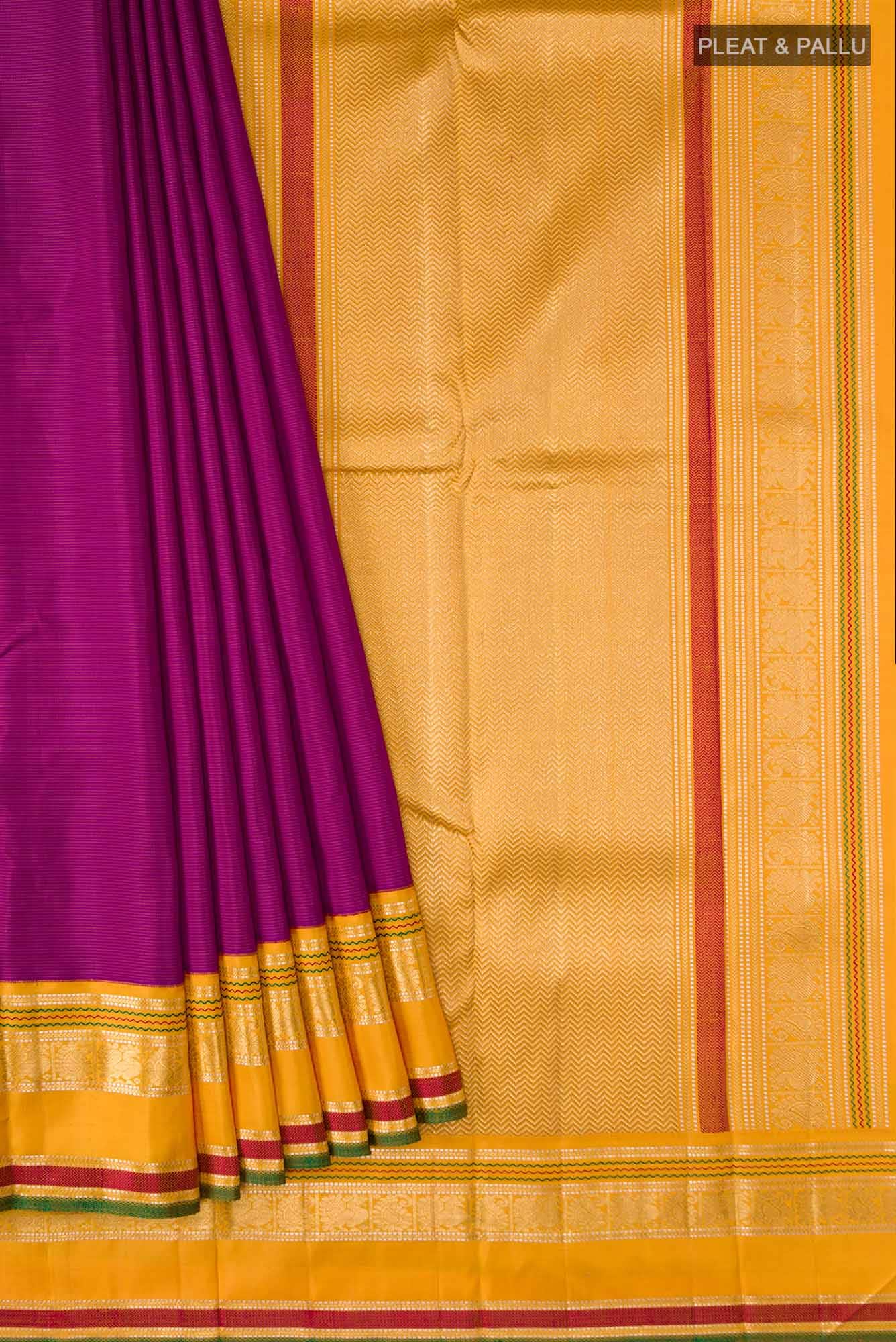 Pure Silk Pure Zari Magenta Kanchipuram Saree