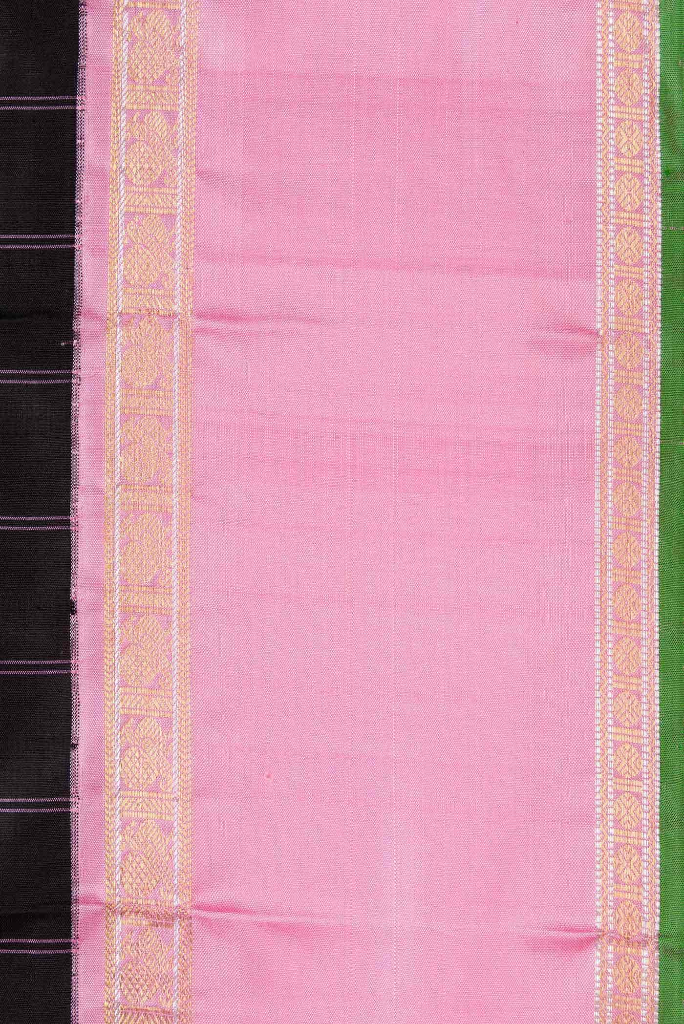 Pure Silk Pure Zari Black Kanchipuram Saree