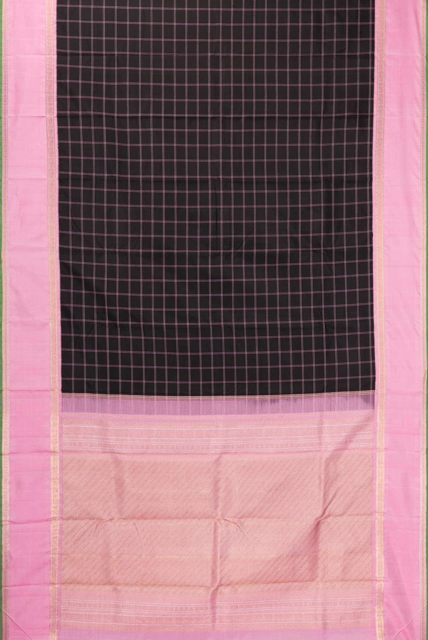 Pure Silk Pure Zari Black Kanchipuram Saree