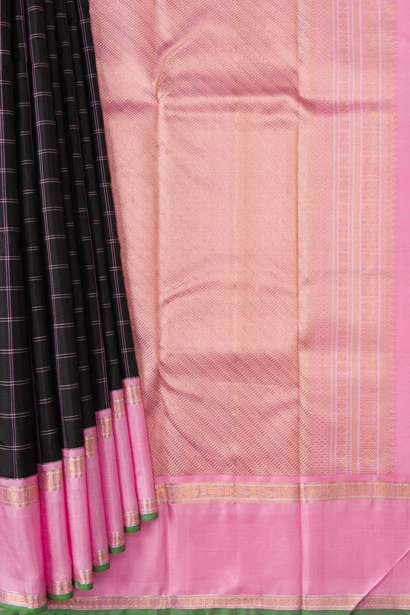 Pure Silk Pure Zari Black Kanchipuram Saree