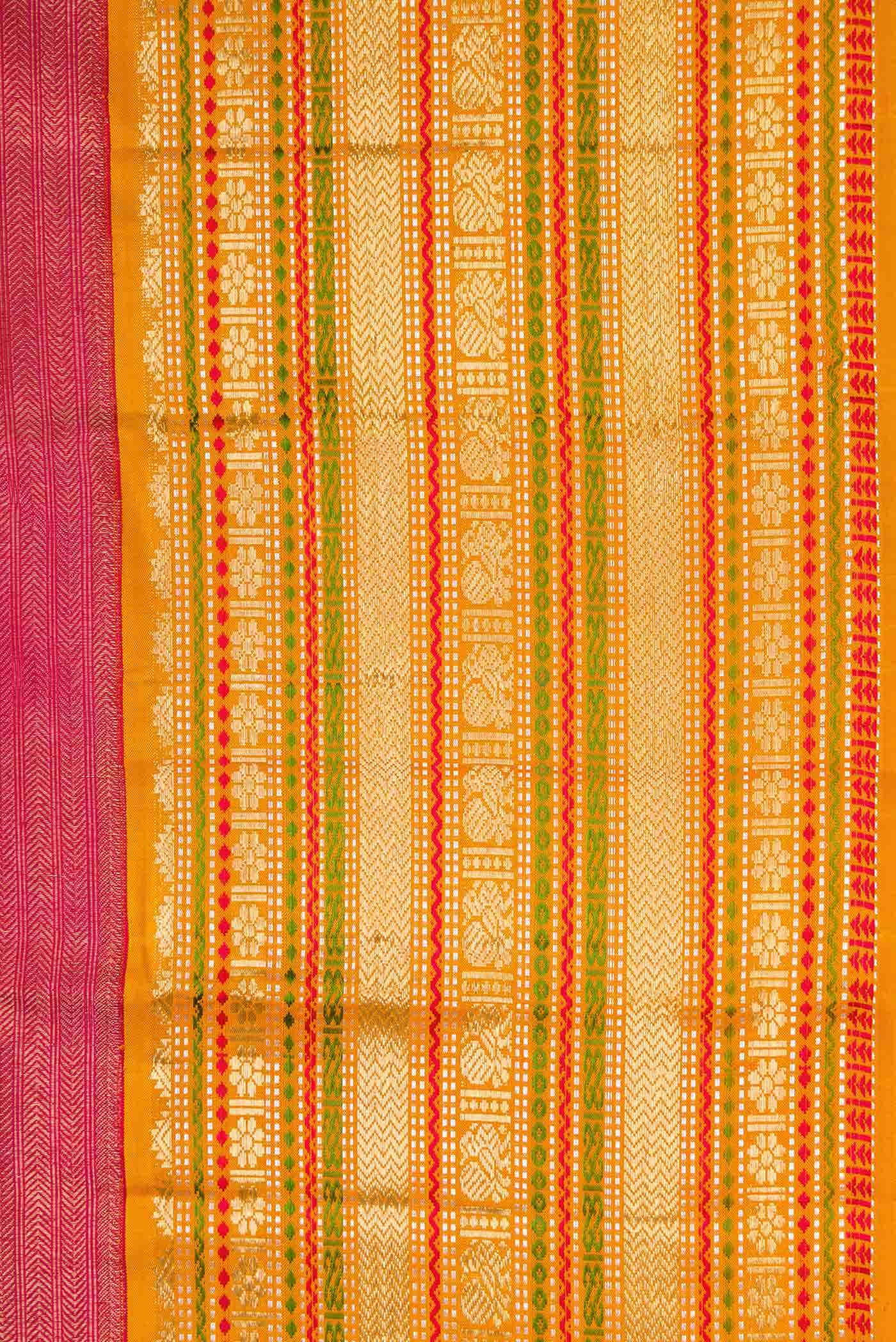 Pure Silk Pure Zari Pink Dual Tone Kanjivaram Saree