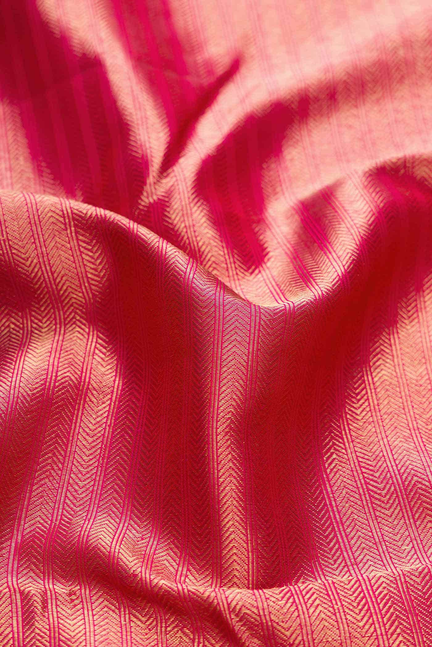 Pure Silk Pure Zari Pink Dual Tone Kanchipuram Saree