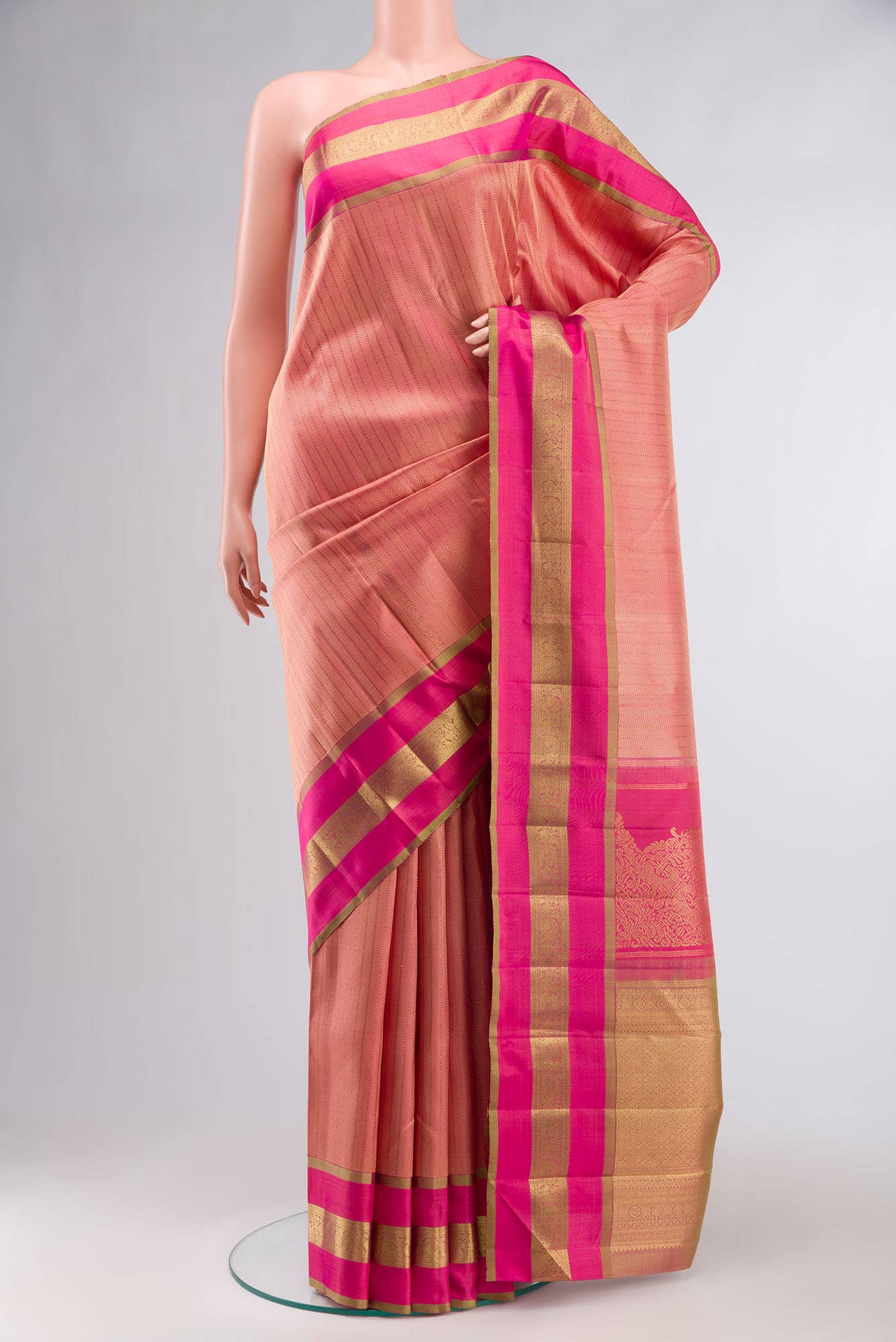 Pink Kanchipuram Silk Saree
