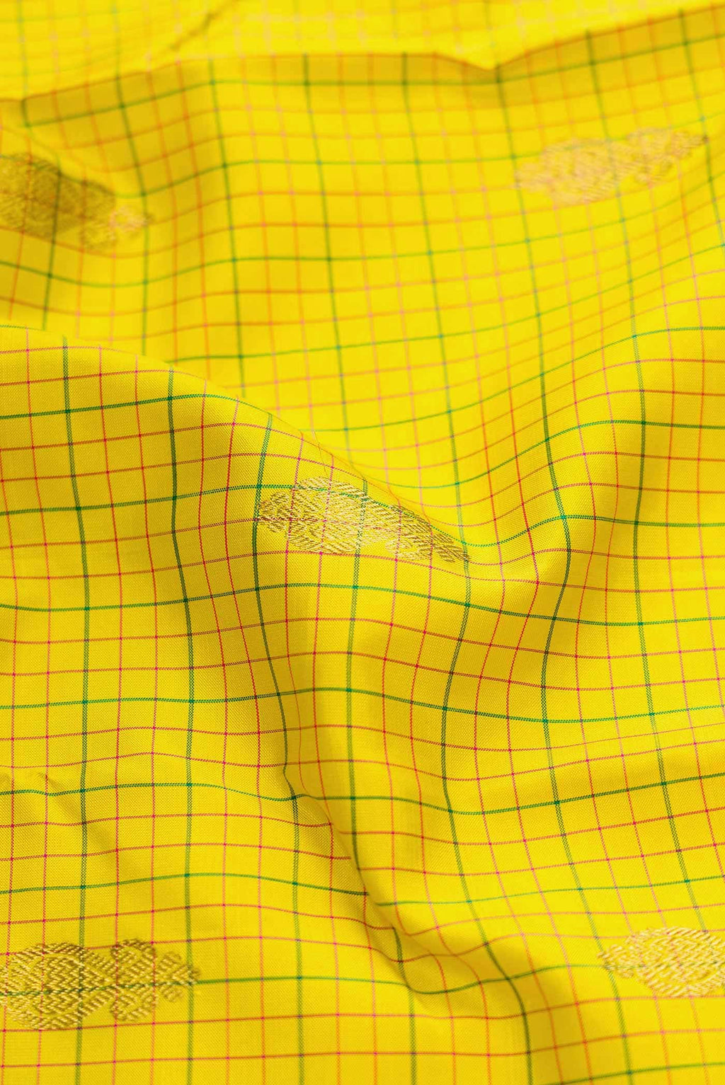 Pure Silk Pure Zari Yellow Dual Tone Kanchipuram Saree