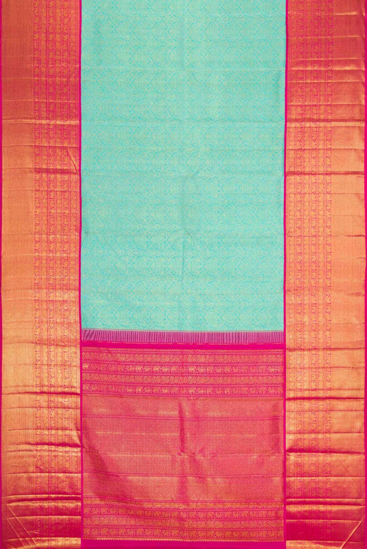 Light Blue Dual Tone Kanchipuram Silk Saree