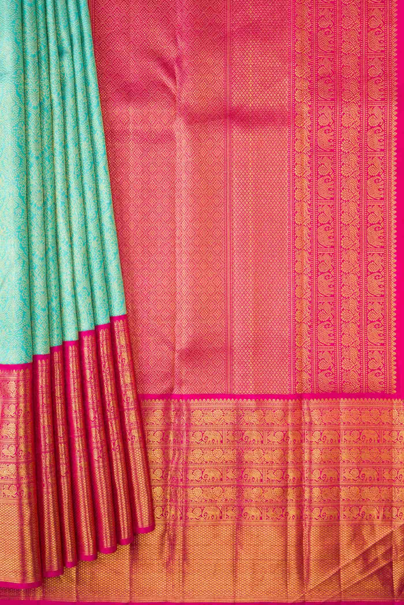 Light Blue Dual Tone Kanchipuram Silk Saree