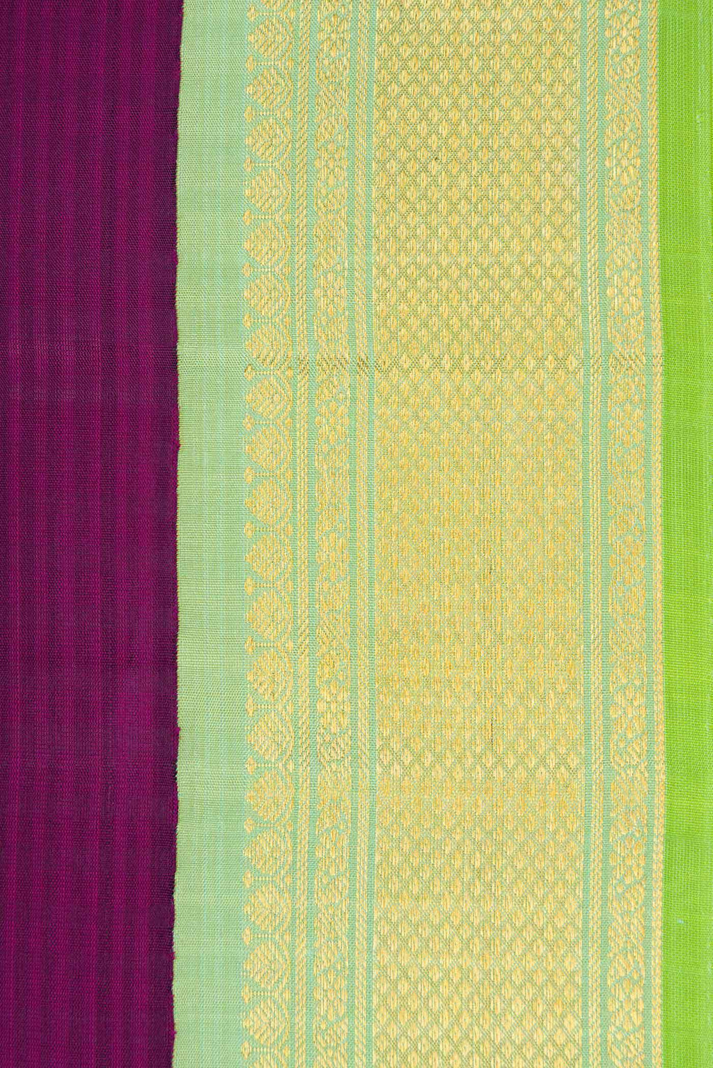 Pure Silk Pure Zari Magenta Dual Tone Kanchipuram Saree