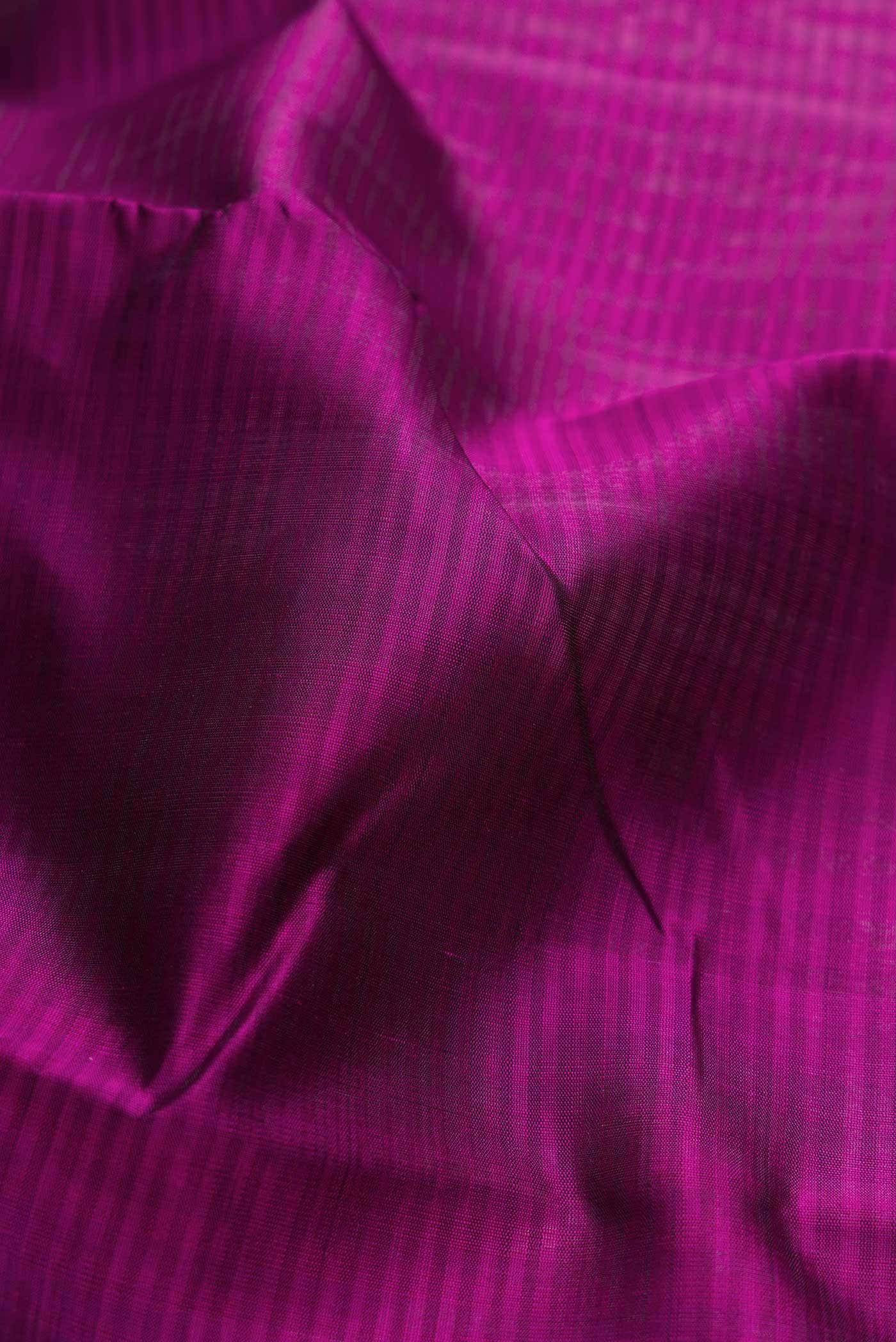 Pure Silk Pure Zari Magenta Dual Tone Kanchipuram Saree
