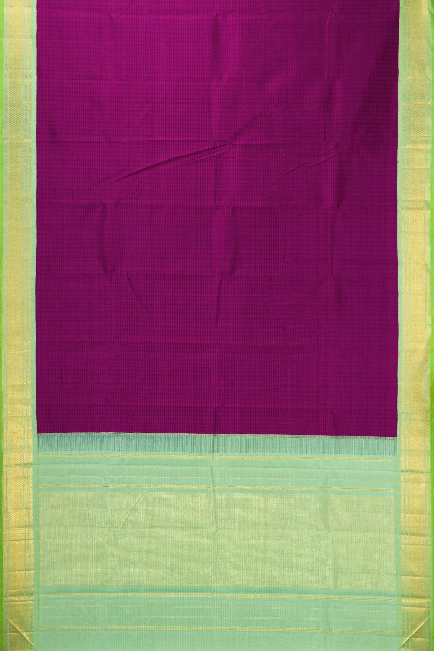 Pure Silk Pure Zari Magenta Dual Tone Kanchipuram Saree