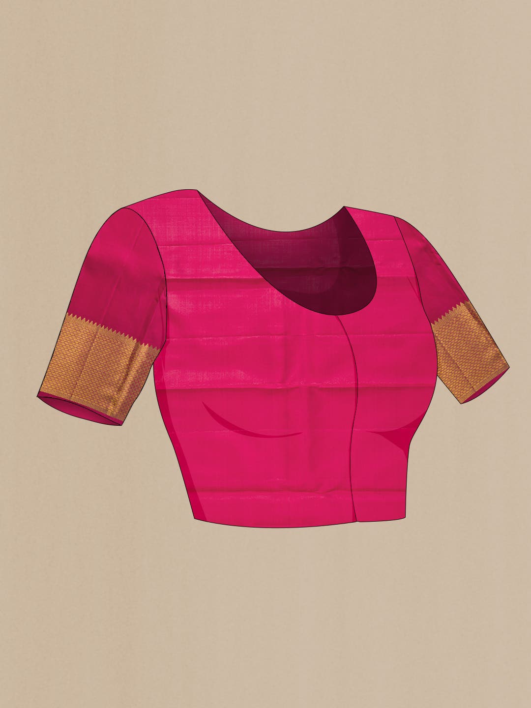 Dark Pink Dual Tone Kanchipuram Silk Saree