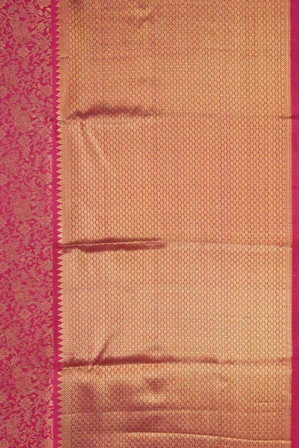 Dark Pink Dual Tone Kanchipuram Silk Saree