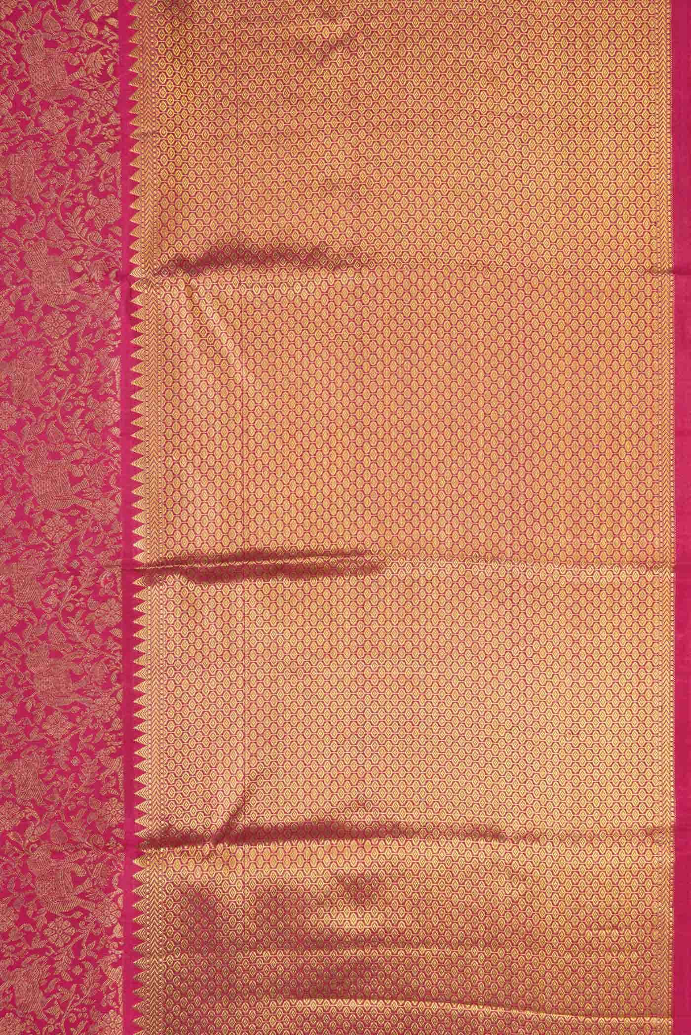 Dark Pink Dual Tone Kanchipuram Silk Saree