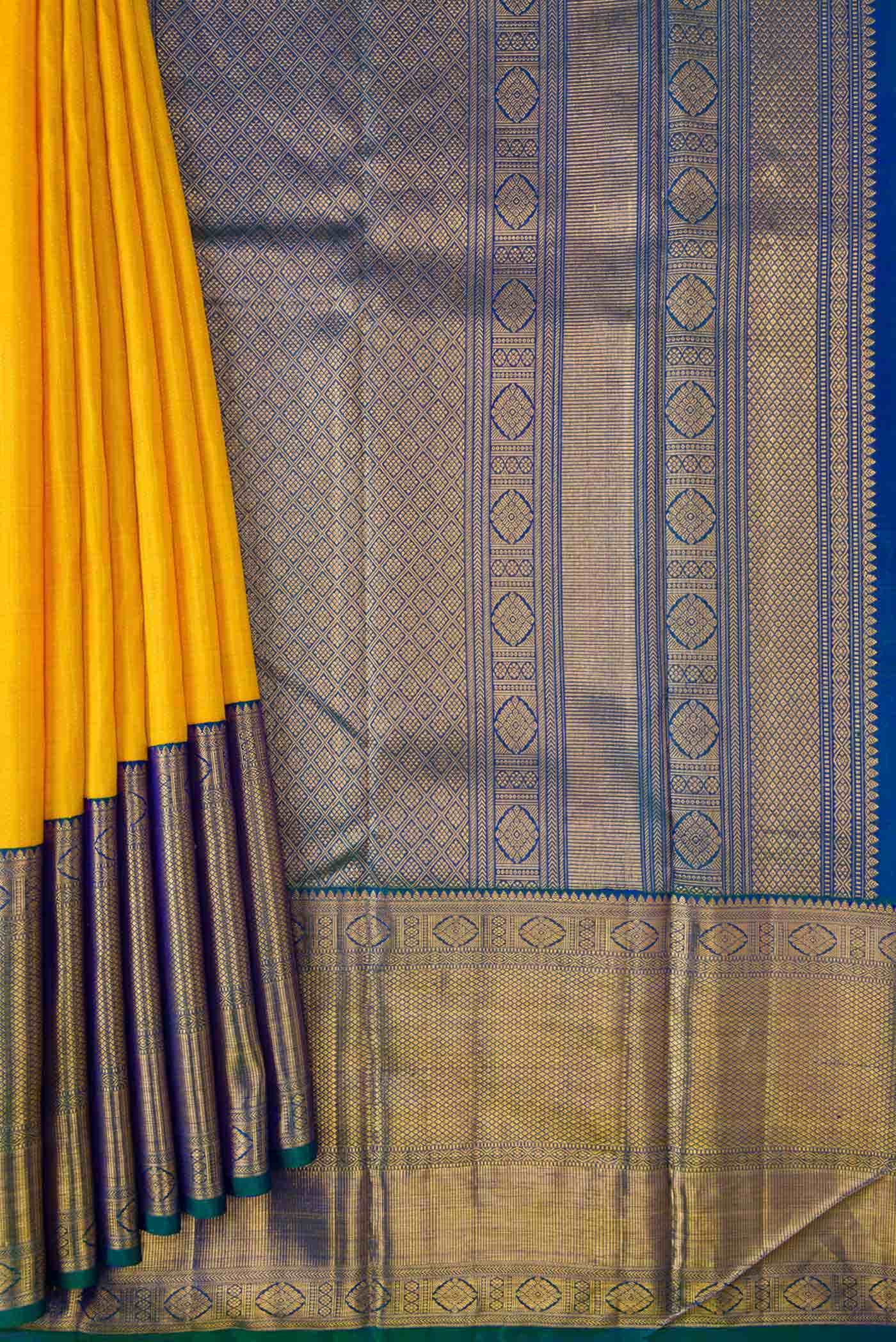 Mustard Dual Tone Kanchipuram Silk Saree