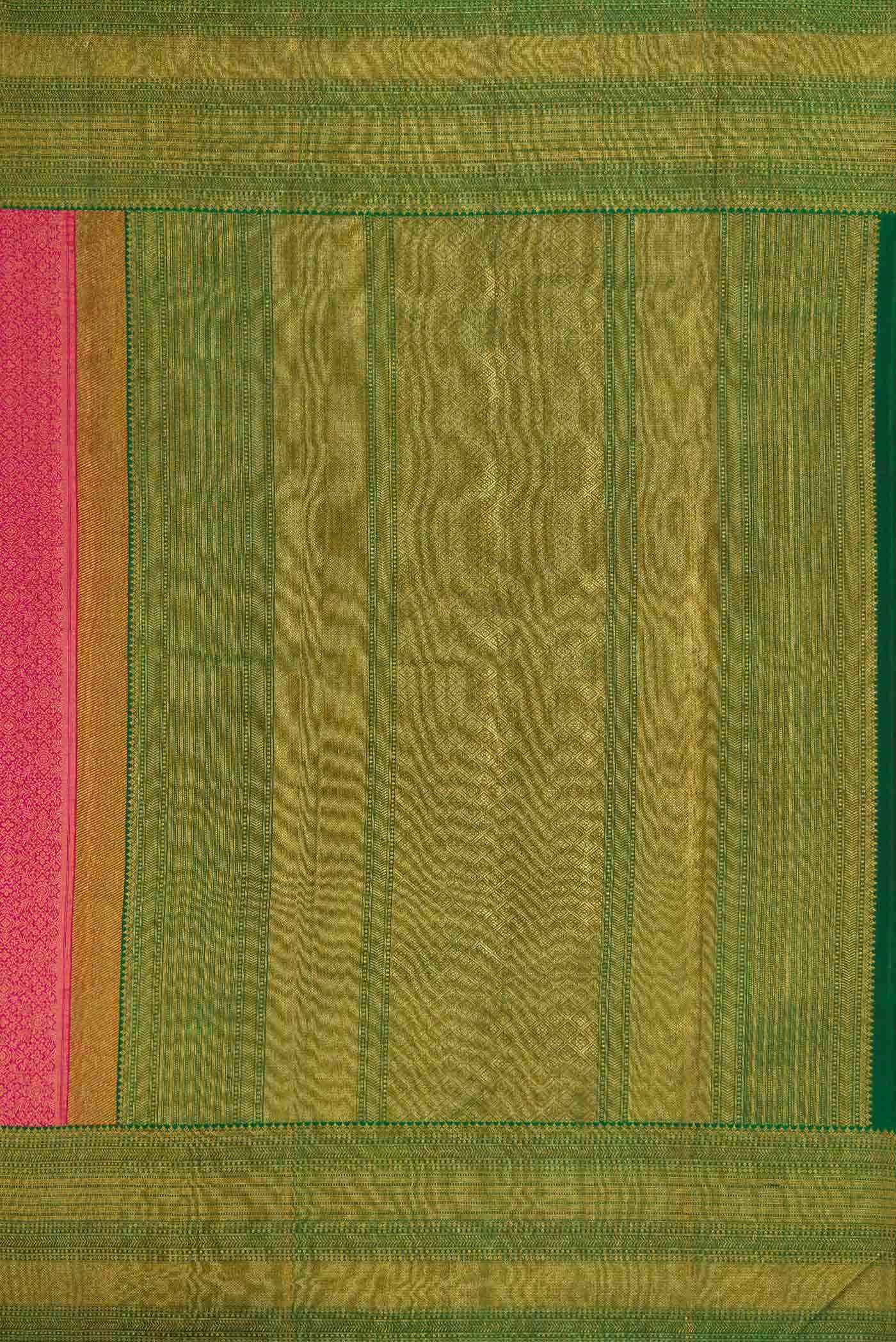 Dark Pink Dual Tone Kanchipuram Silk Saree