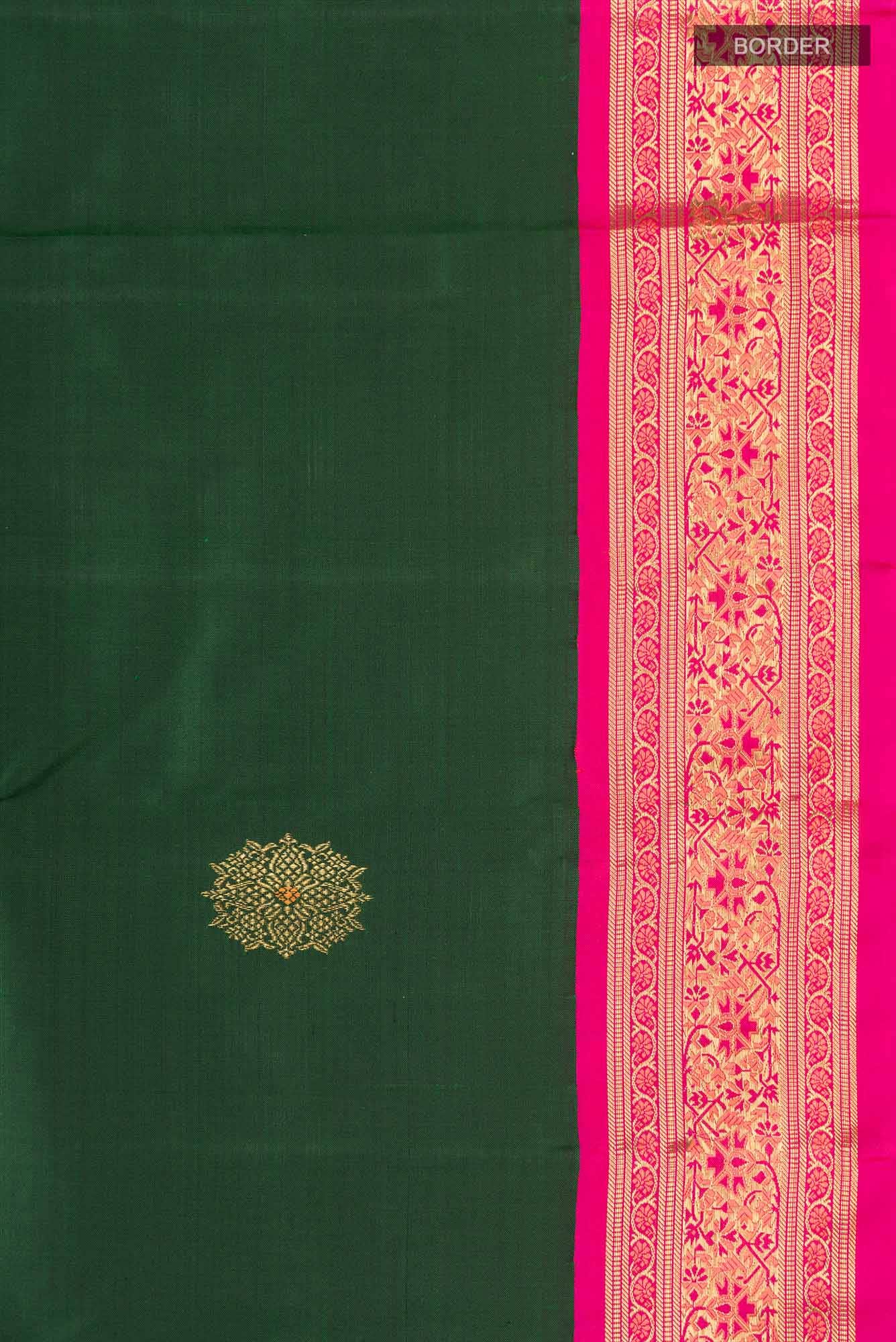 Pure Silk Pure Zari Green Kanchipuram Saree