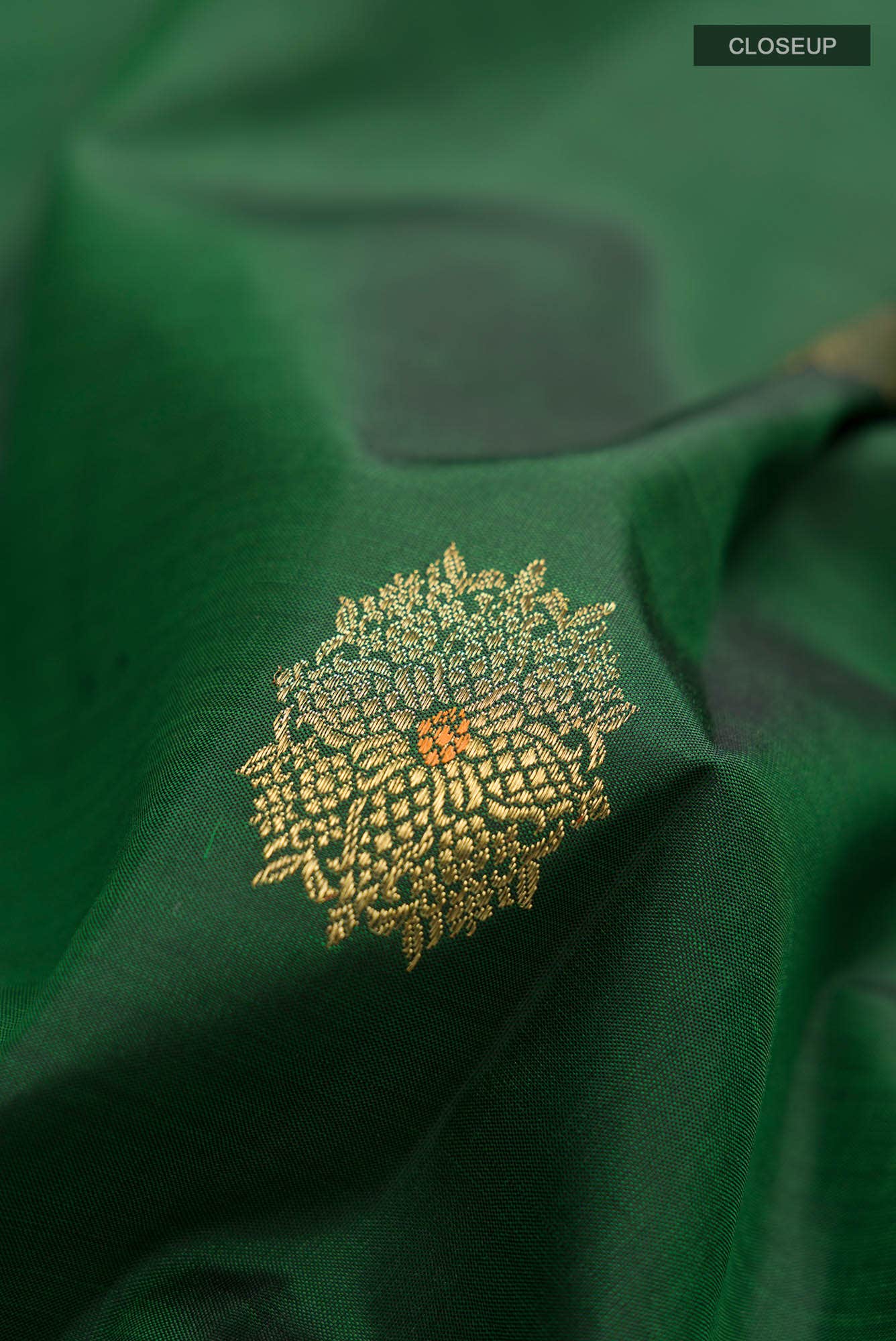 Pure Silk Pure Zari Green Kanchipuram Saree