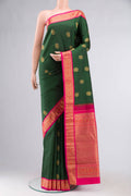 Pure Silk Pure Zari Green Kanchipuram Saree