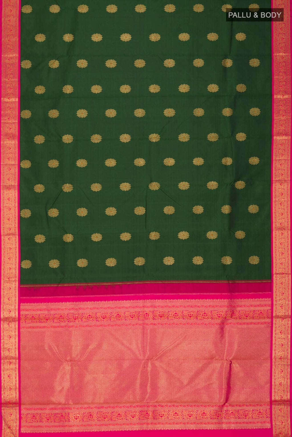 Pure Silk Pure Zari Green Kanchipuram Saree