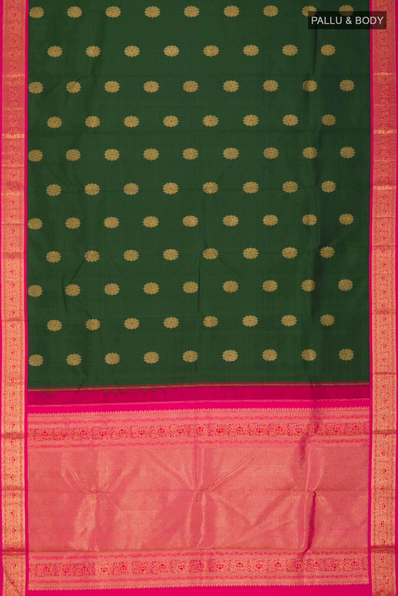Pure Silk Pure Zari Green Kanchipuram Saree