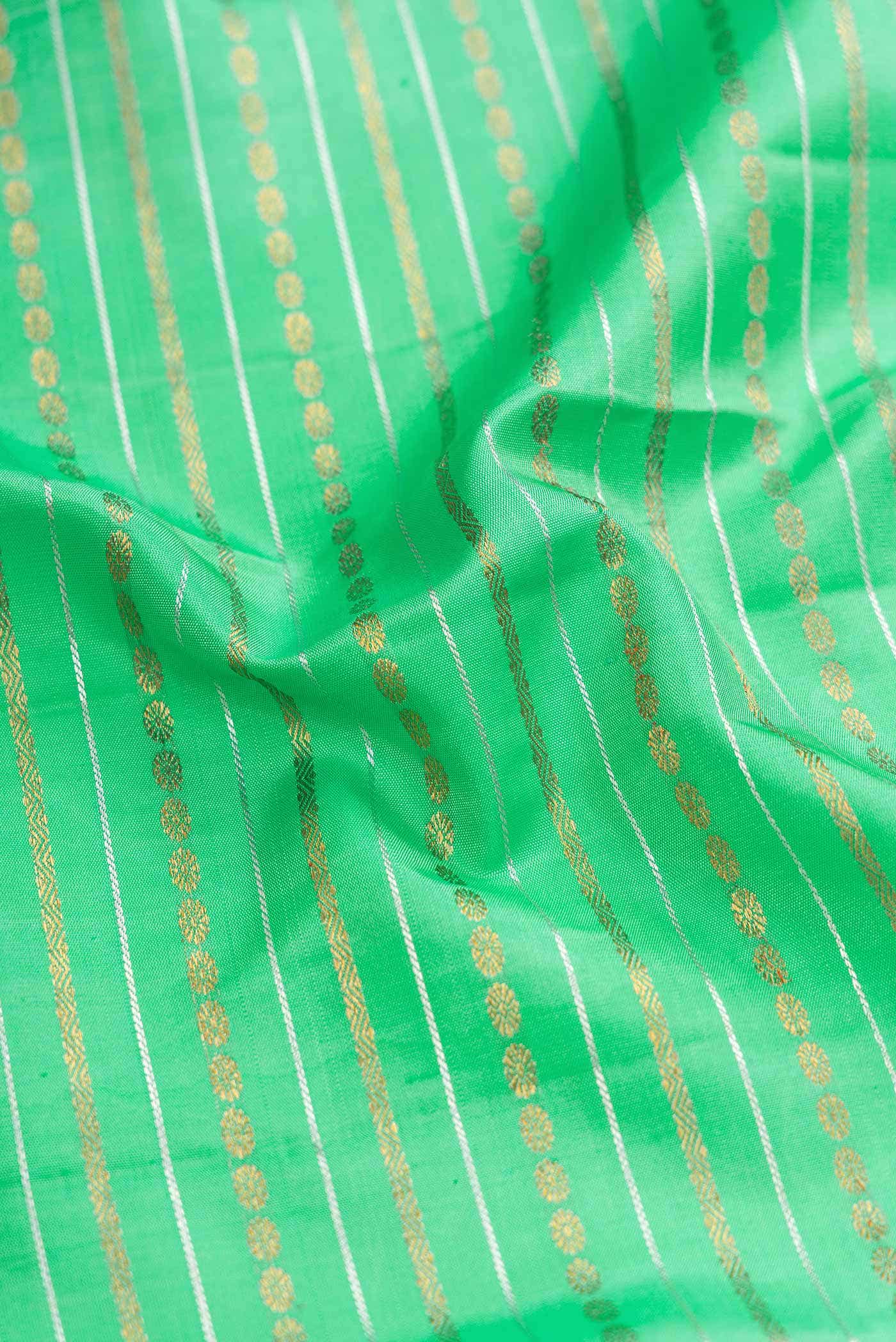 Pure Silk Pure Zari Sea Green Kanchipuram Saree