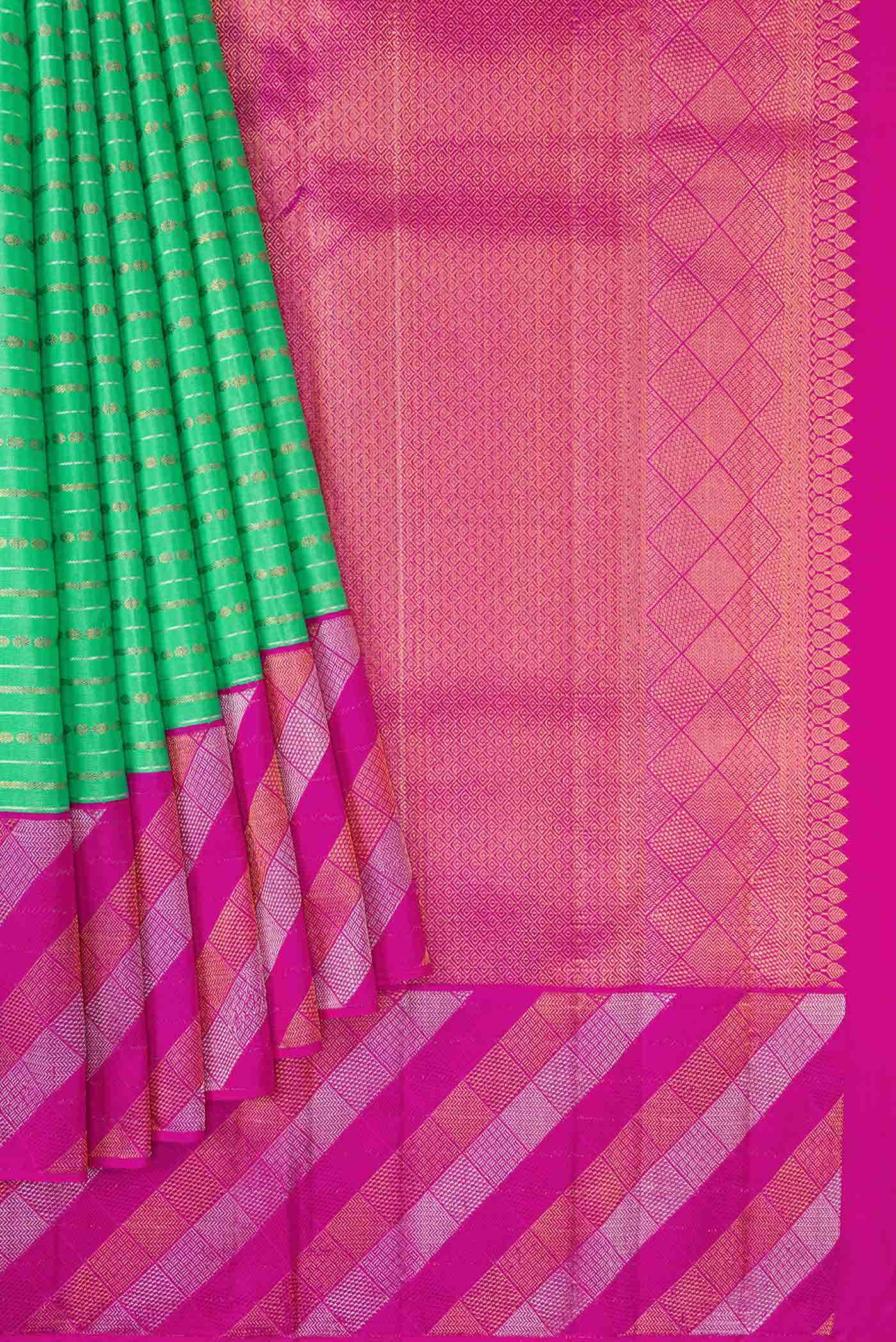 Pure Silk Pure Zari Sea Green Kanchipuram Saree