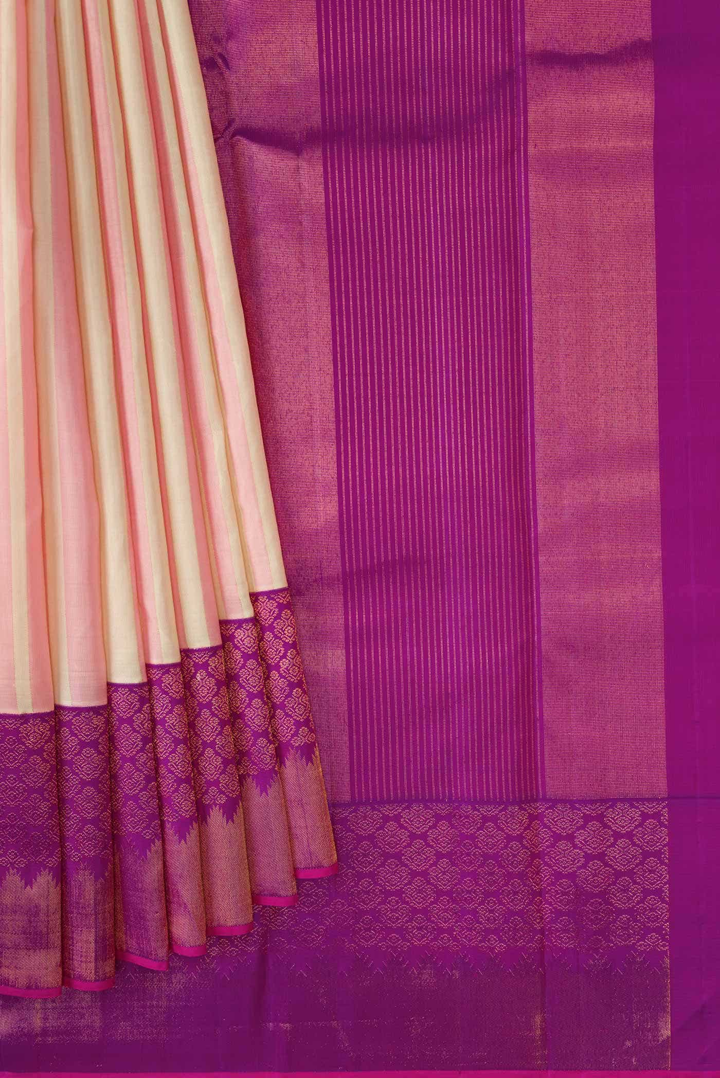 Pure Silk Pure Zari Sandal Kanchipuram Saree
