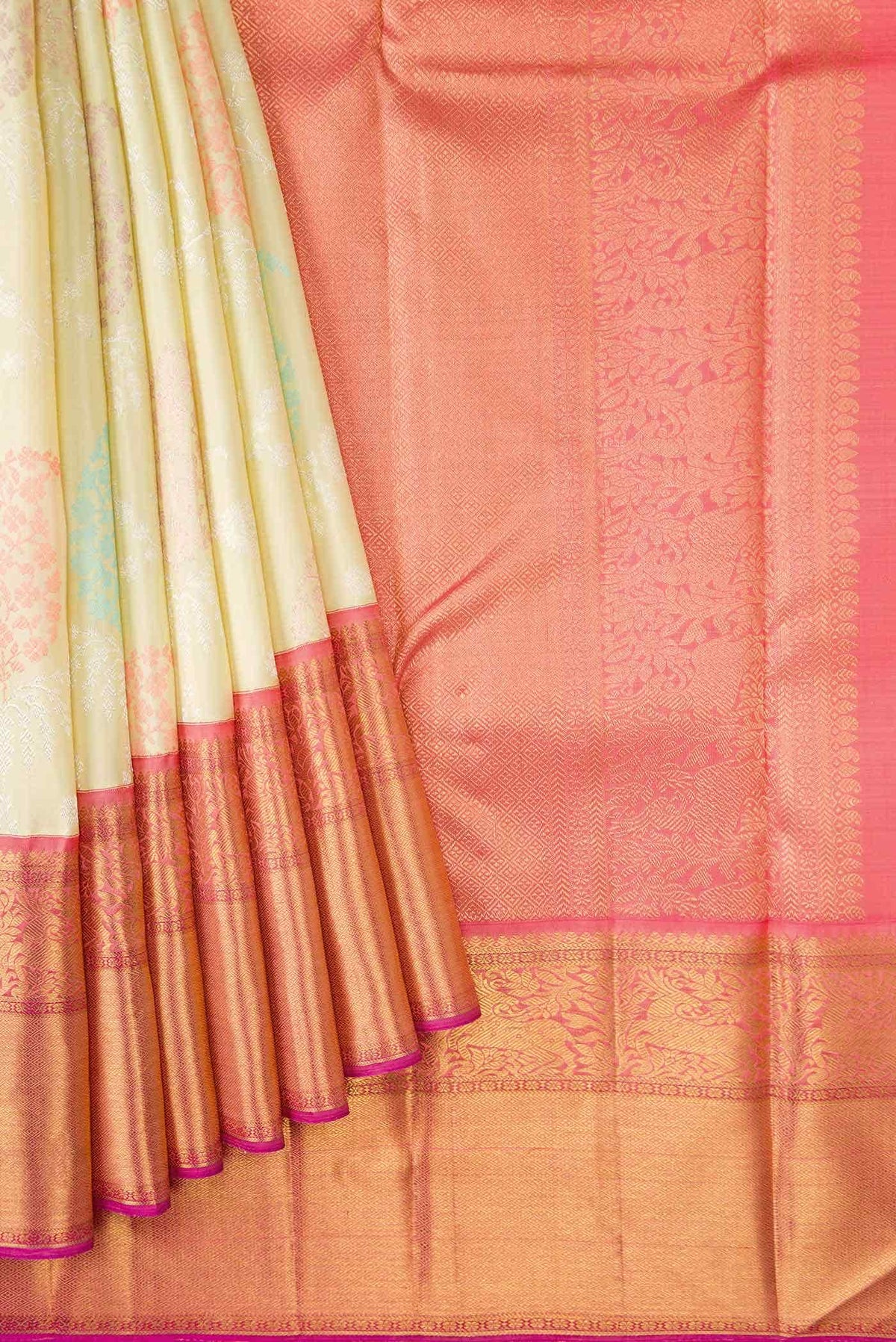 Pure Silk Pure Zari Sandal Dual Tone Kanjivaram Saree
