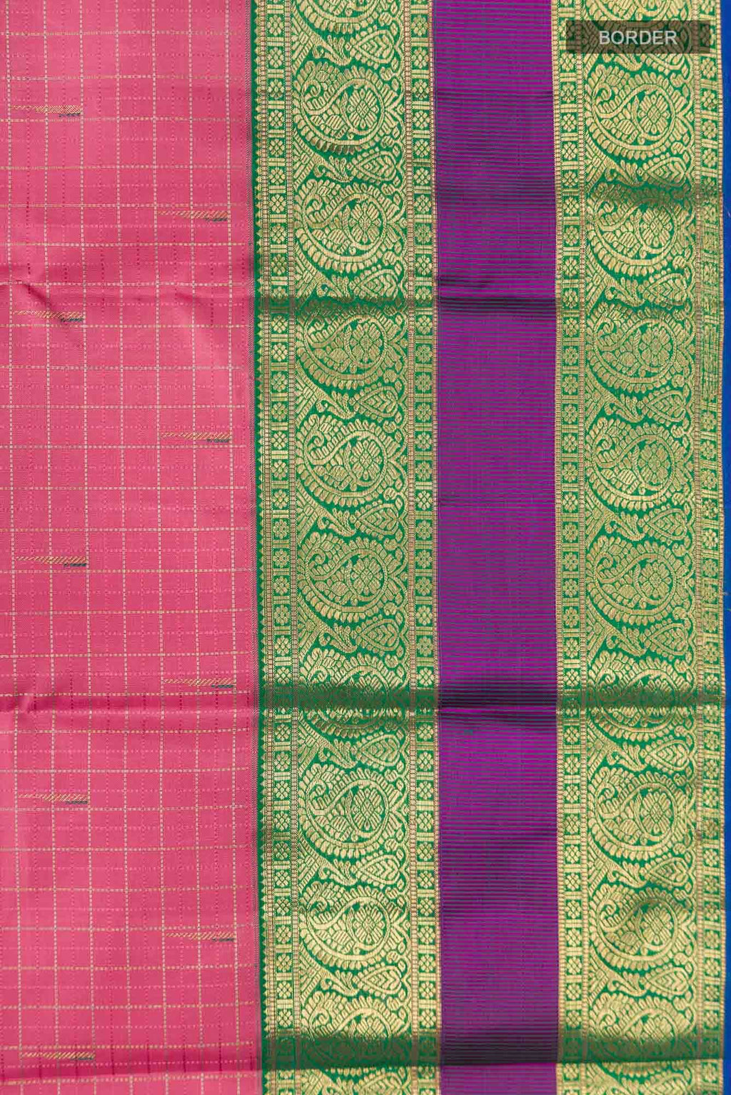 Pure Silk Pure Zari Pink Kanchipuram Saree