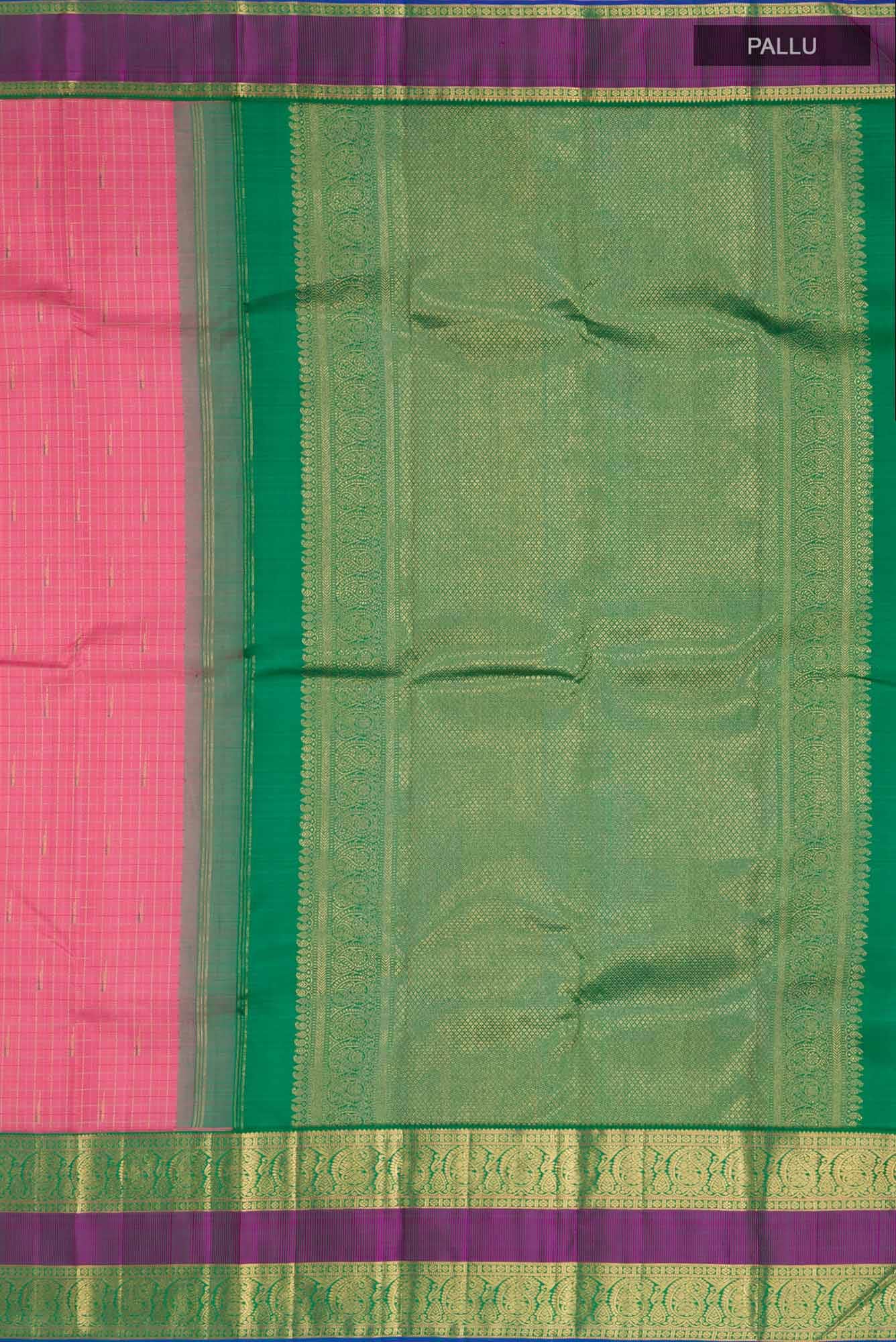 Pure Silk Pure Zari Pink Kanchipuram Saree