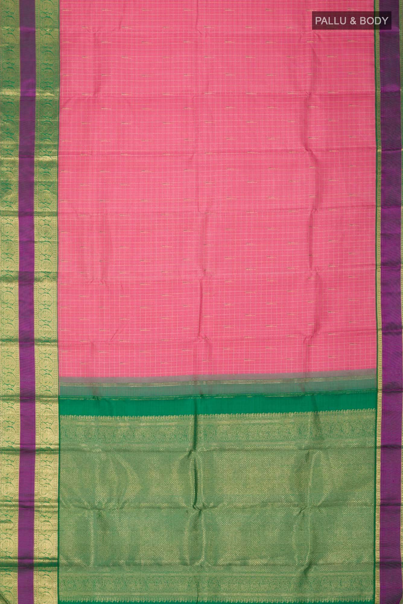 Pure Silk Pure Zari Pink Kanchipuram Saree
