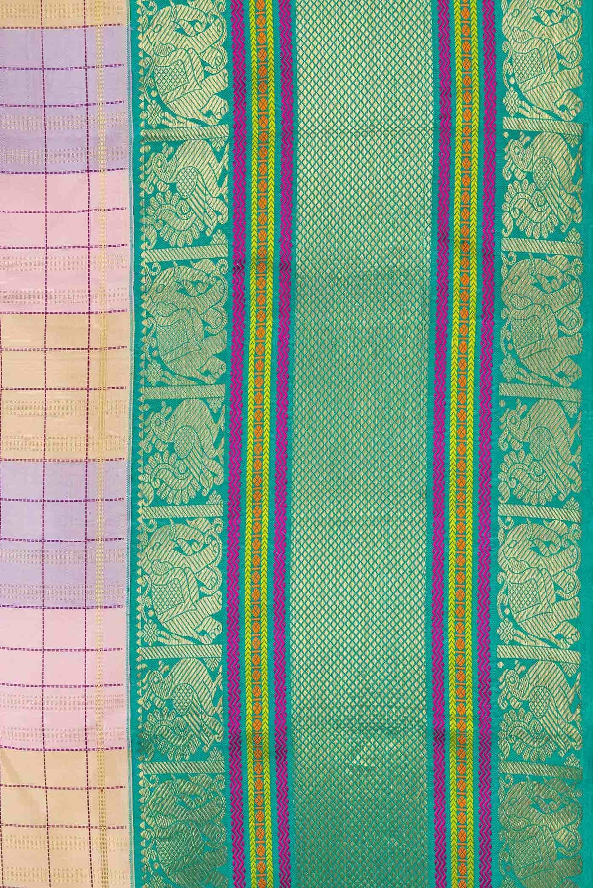Pure Silk Pure Zari Multi Kanjivaram Saree