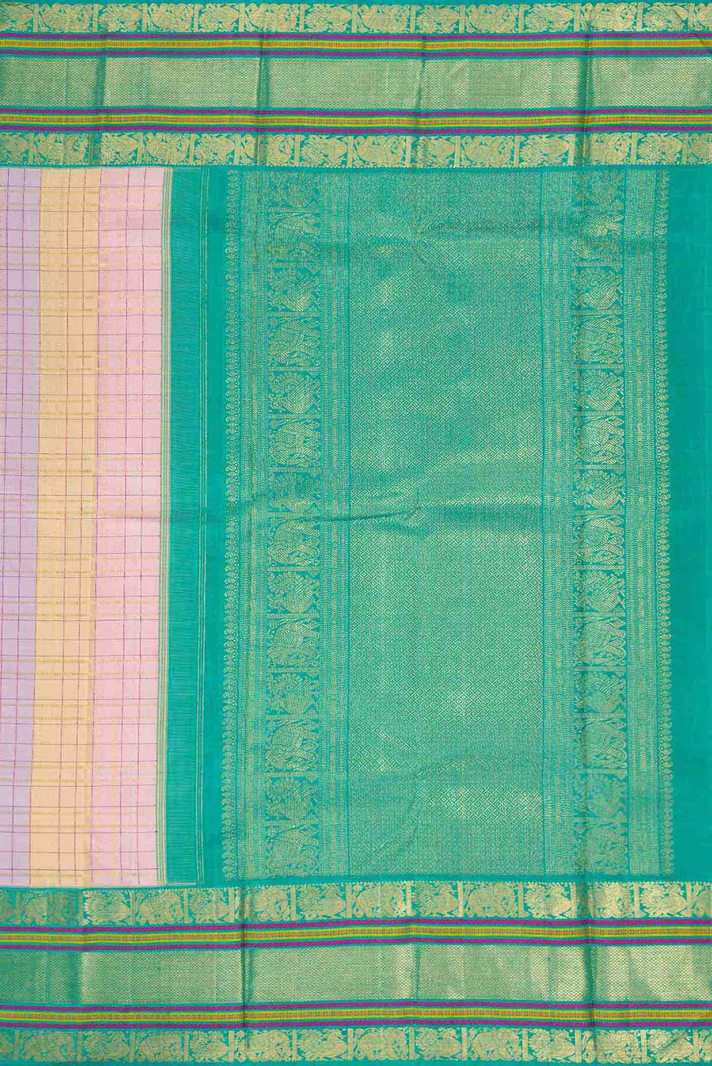 Pure Silk Pure Zari Multi Kanchipuram Saree