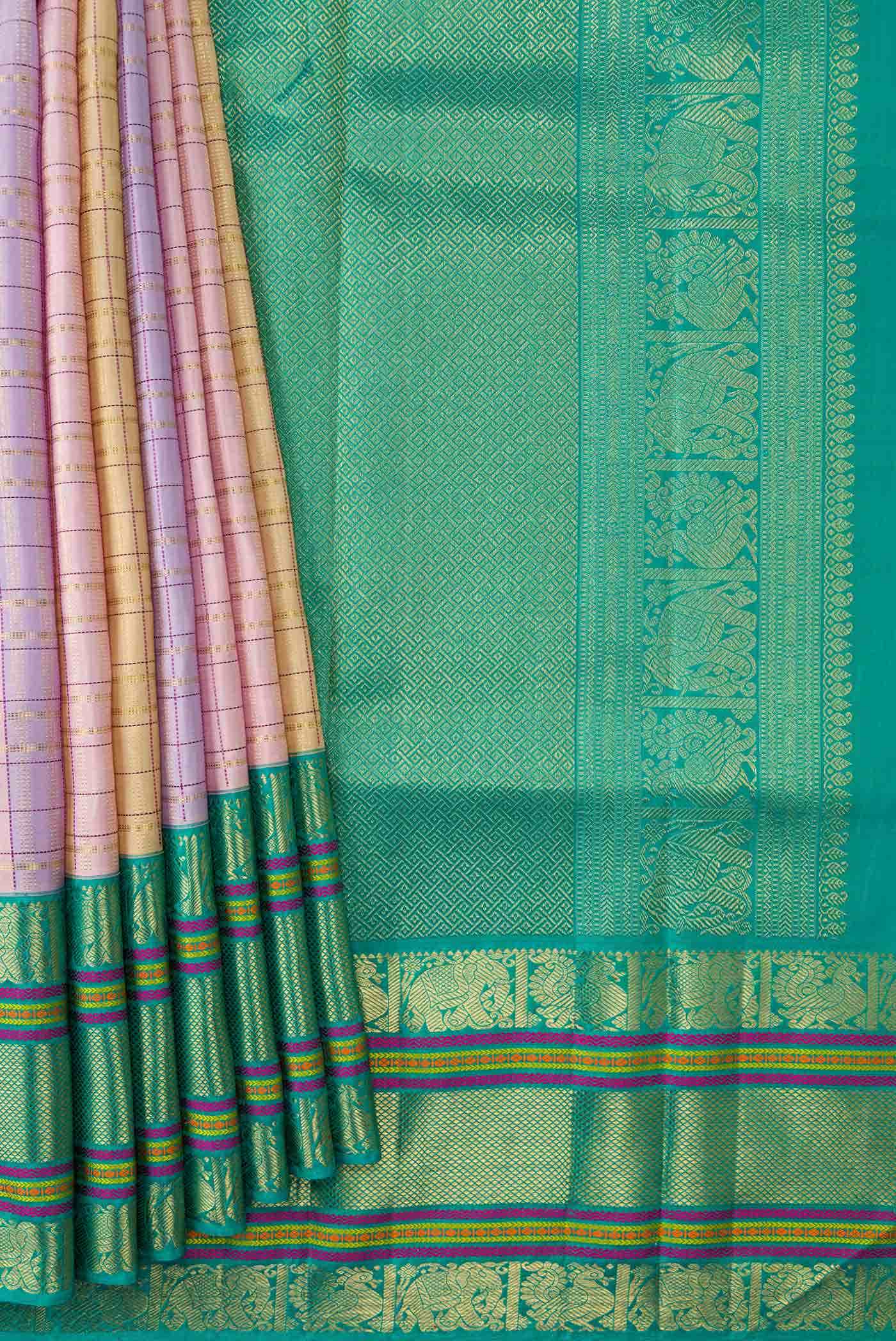 Pure Silk Pure Zari Multi Kanchipuram Saree