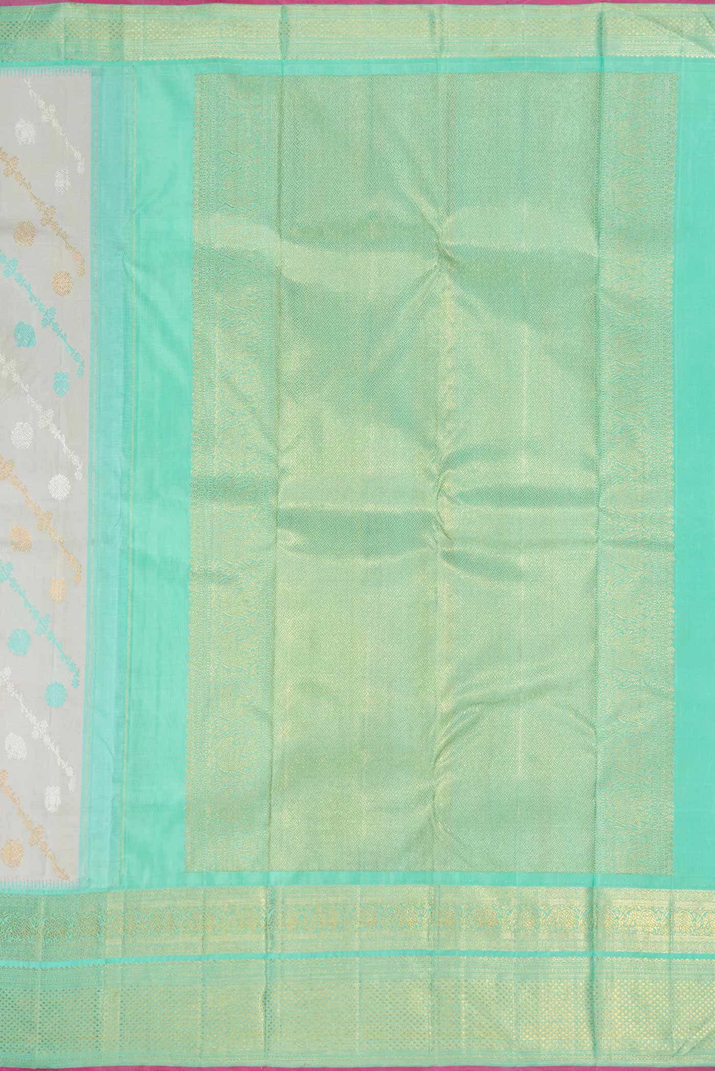 Pure Silk Pure Zari Grey Kanchipuram Saree